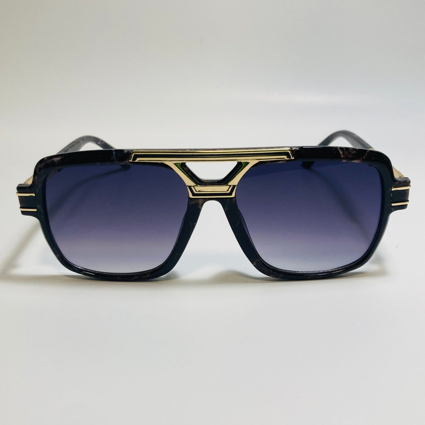 mens black and gold square gazelle sunglasses