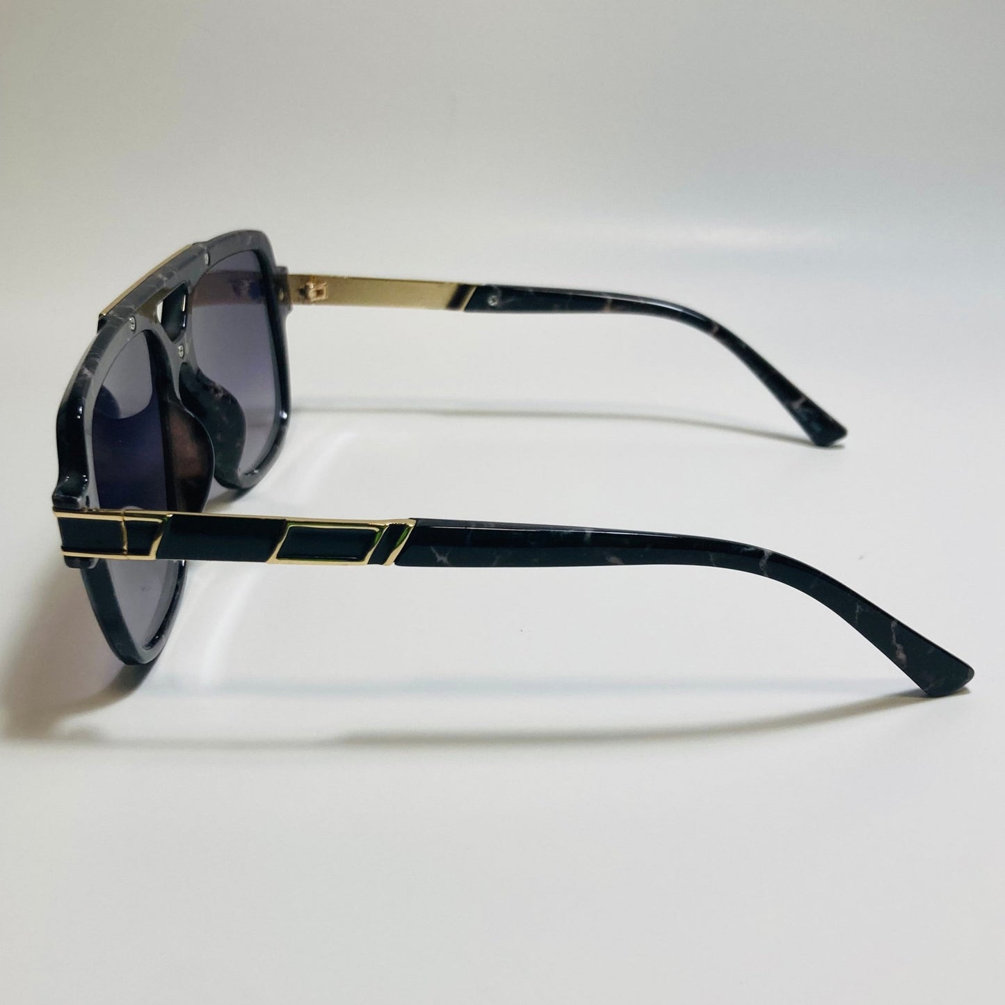 mens black and gold square gazelle sunglasses