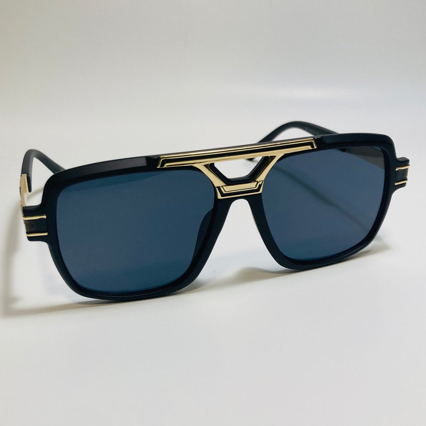 mens black and gold square gazelle sunglasses