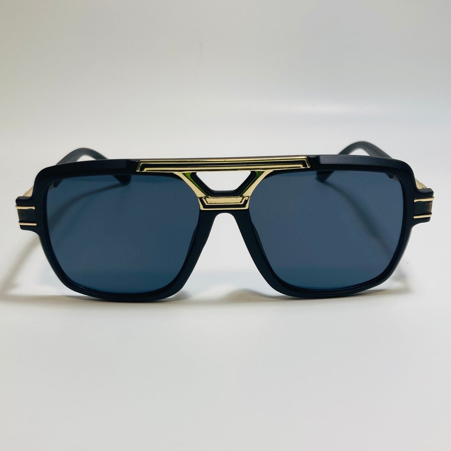 mens black and gold square gazelle sunglasses