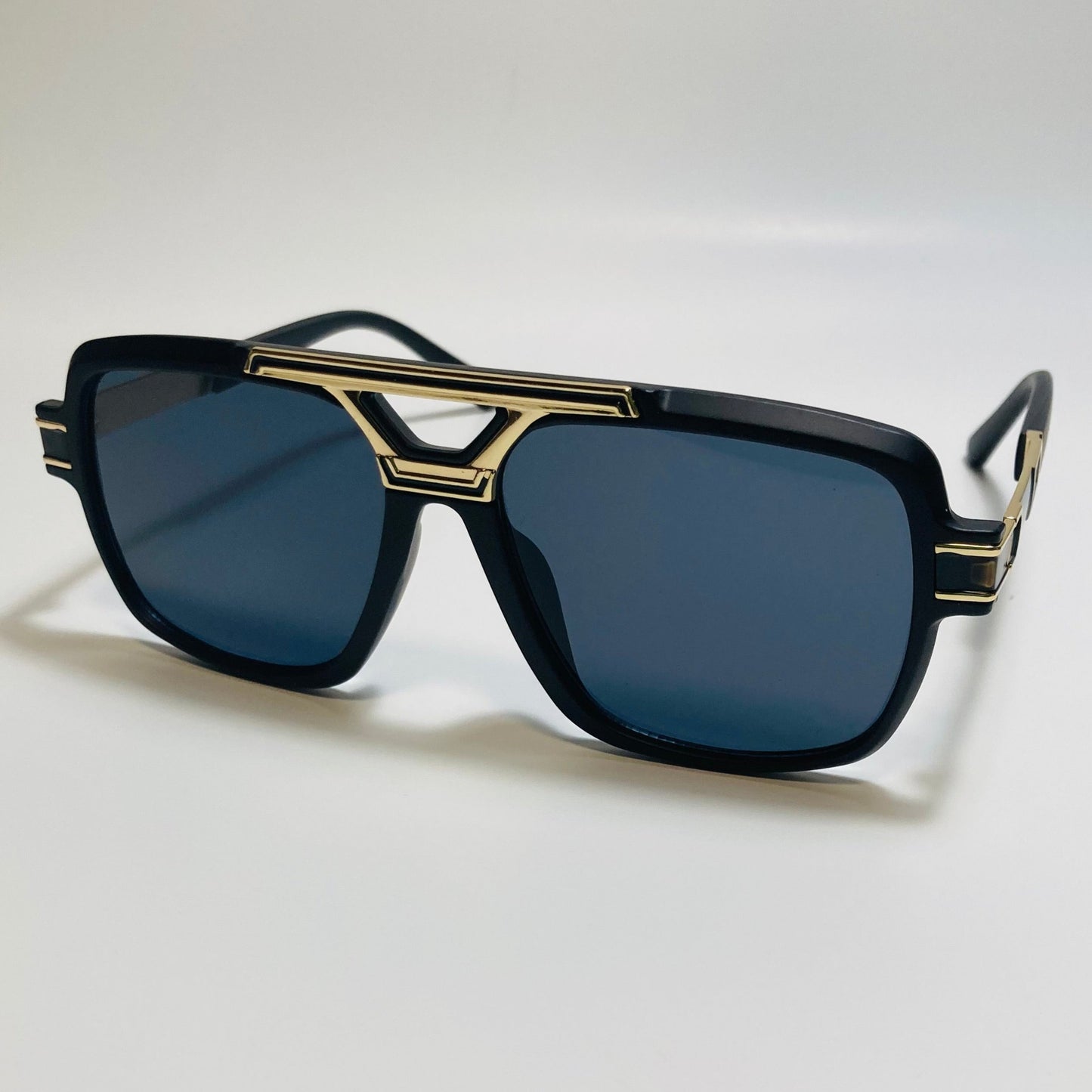mens black and gold square gazelle sunglasses