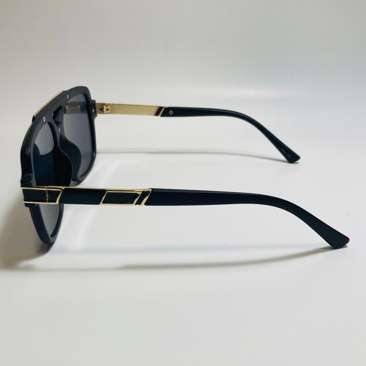 mens black and gold square gazelle sunglasses