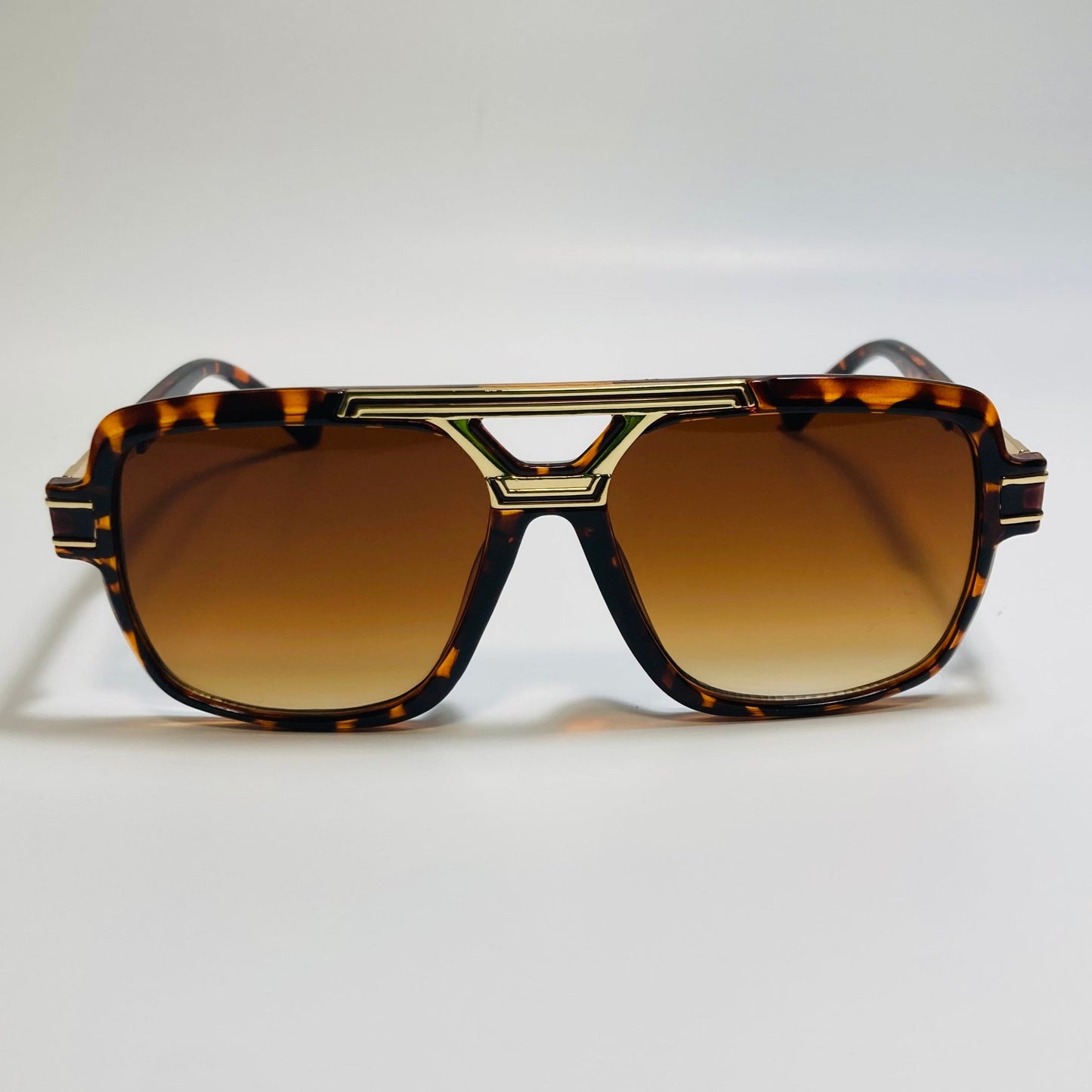 mens brown and gold square gazelle sunglasses