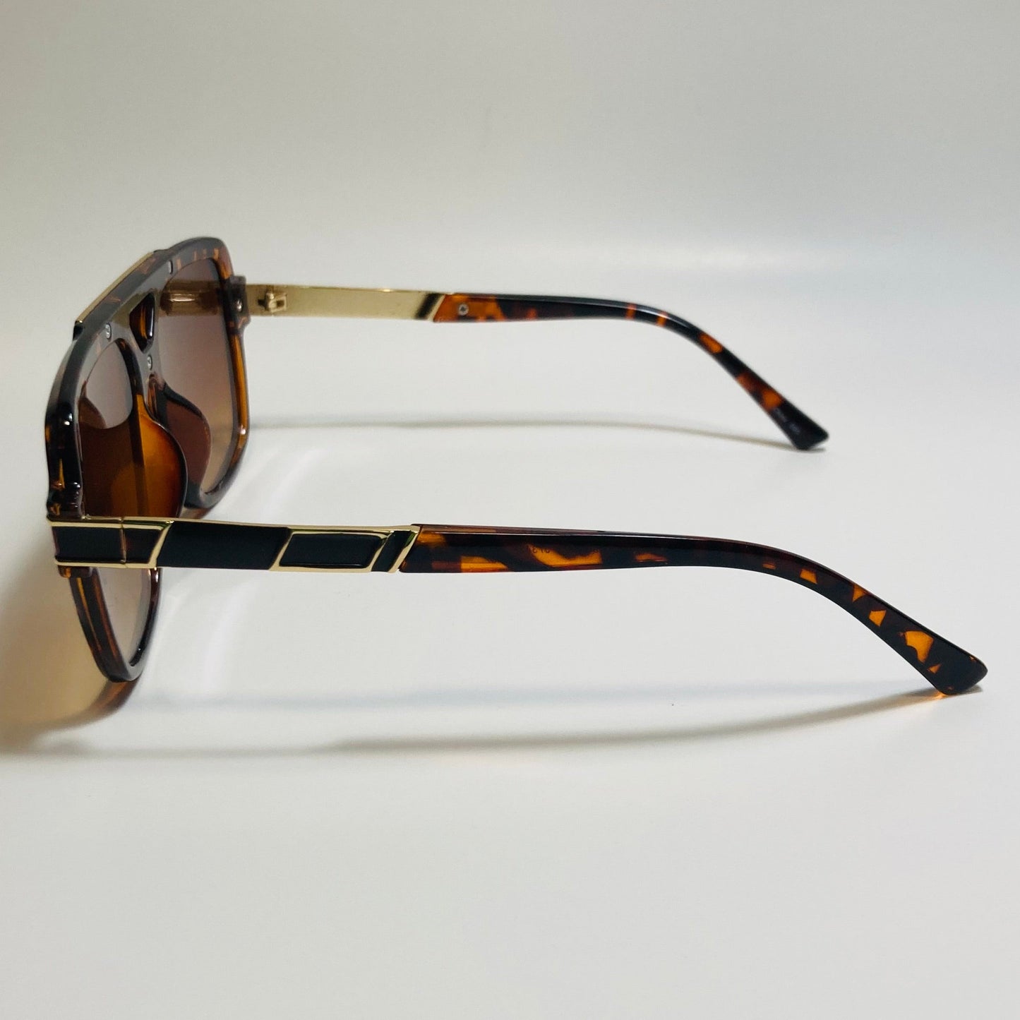 mens brown and gold square gazelle sunglasses
