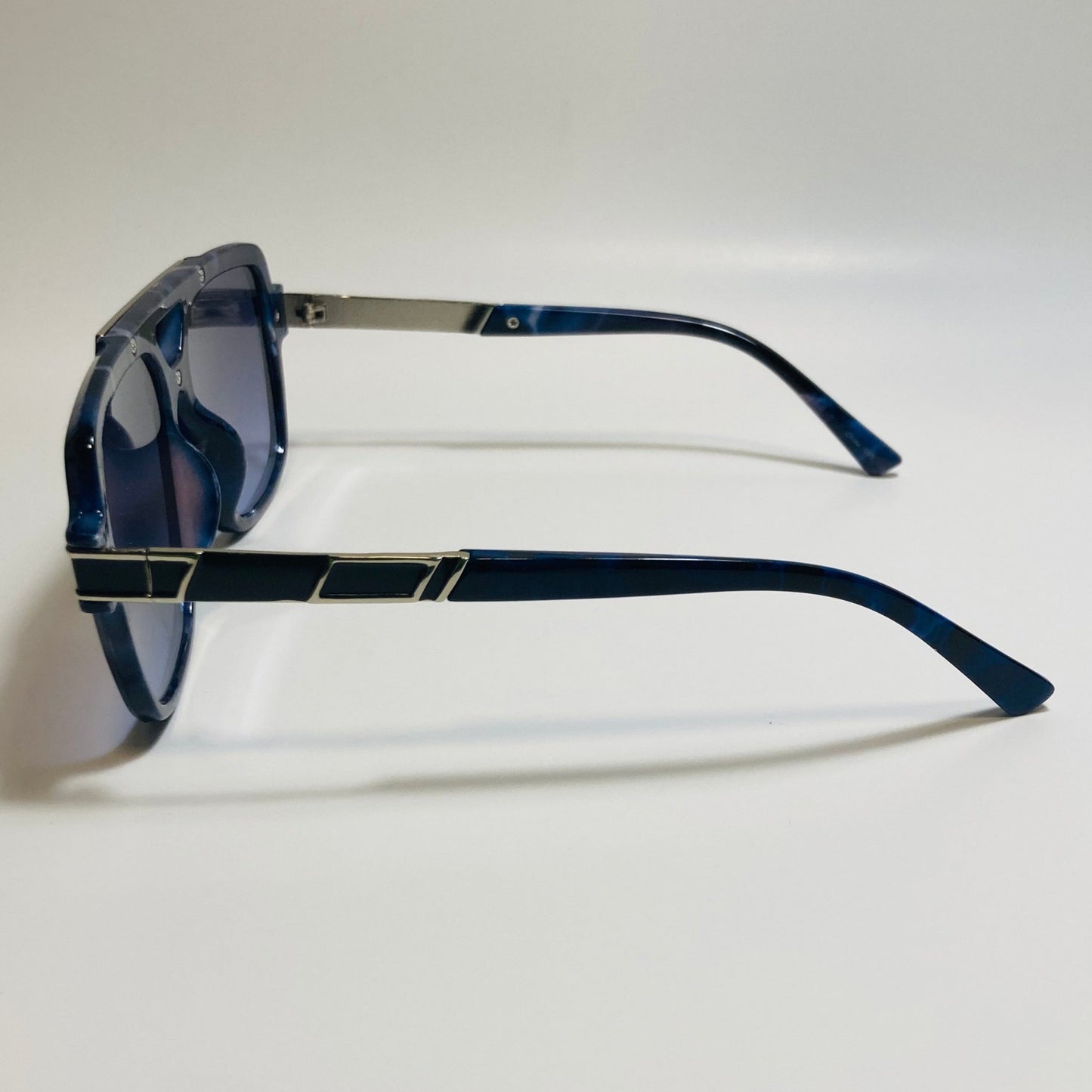 mens blue and silver square gazelle sunglasses