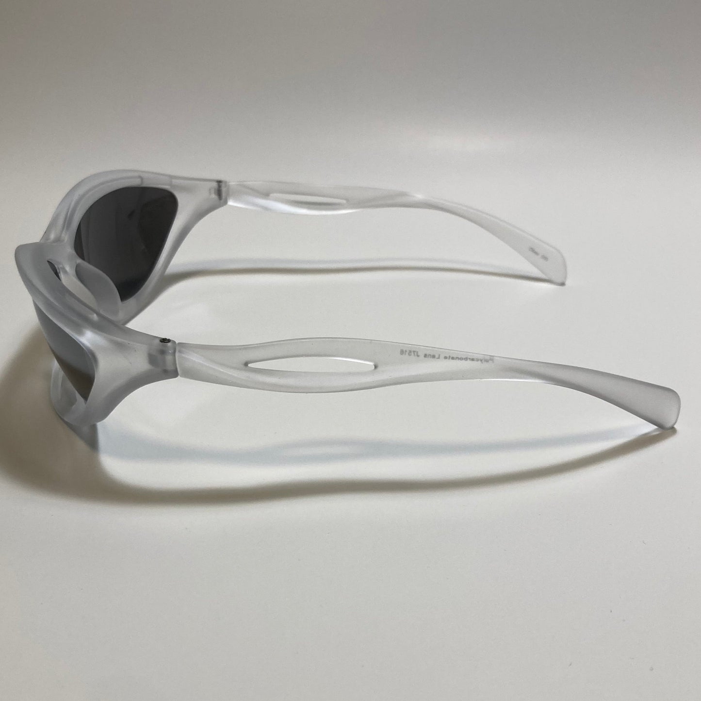 mens and womens clear and silver futuristic sunglasses
