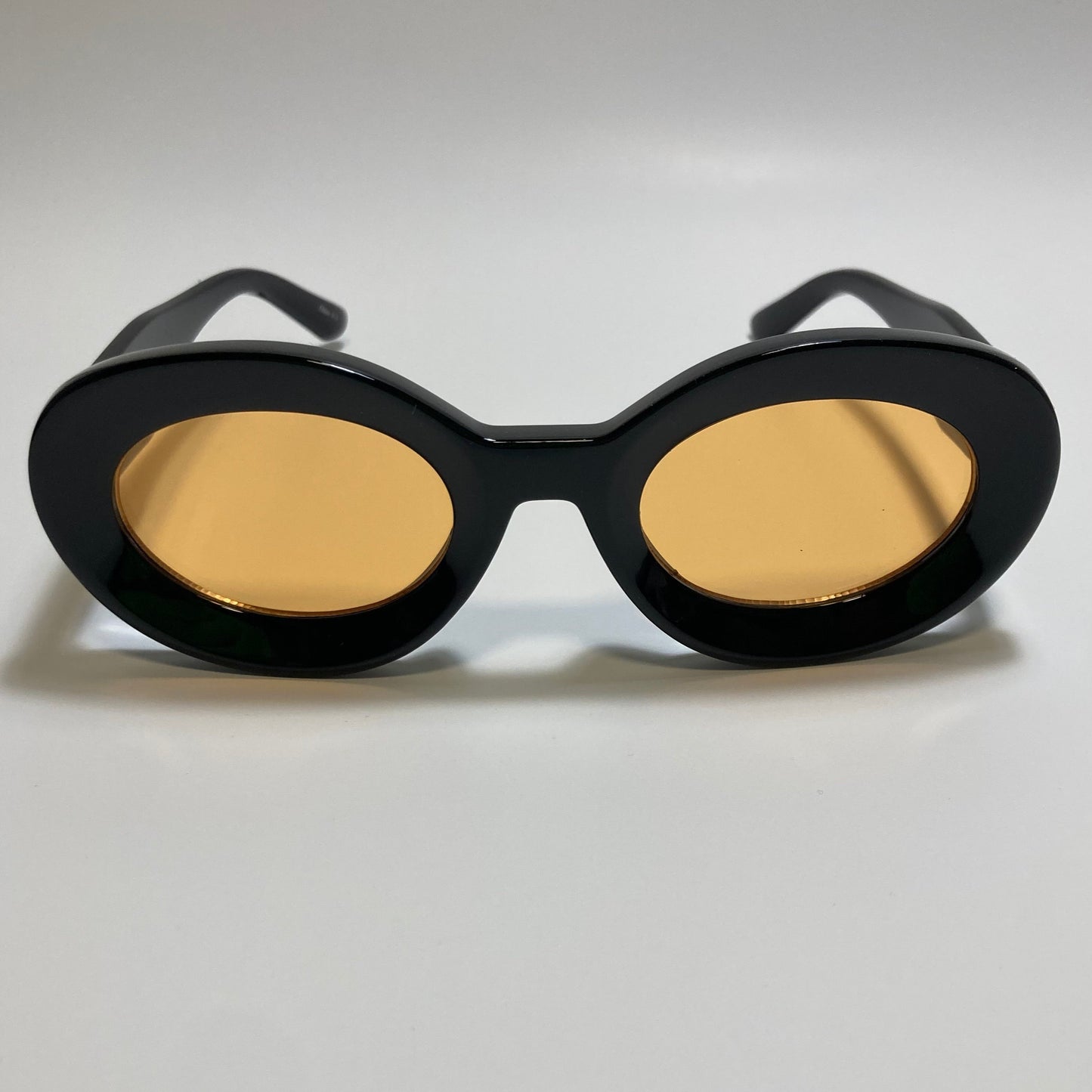 black and yellow round womens MCM sunglasses with chunky frame