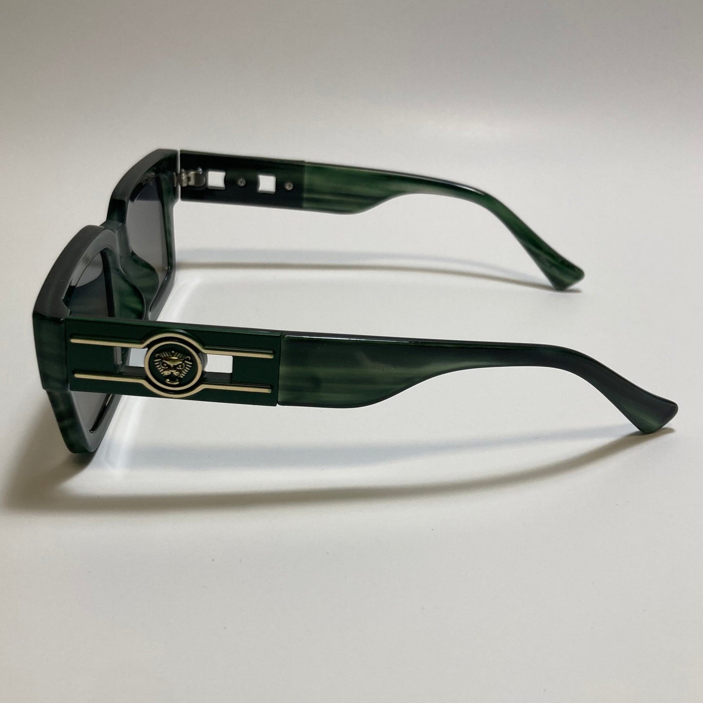 green frame gray lens rectangle Y2K Sunglasses
