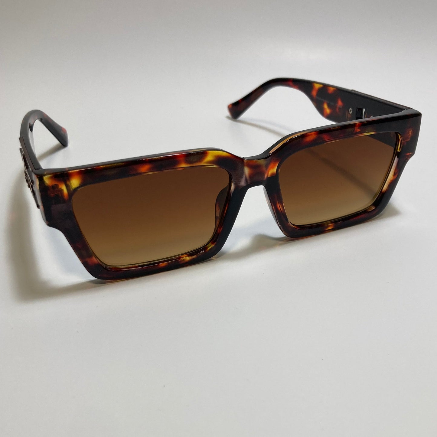 brown frame brown lens rectangle Y2K Sunglasses