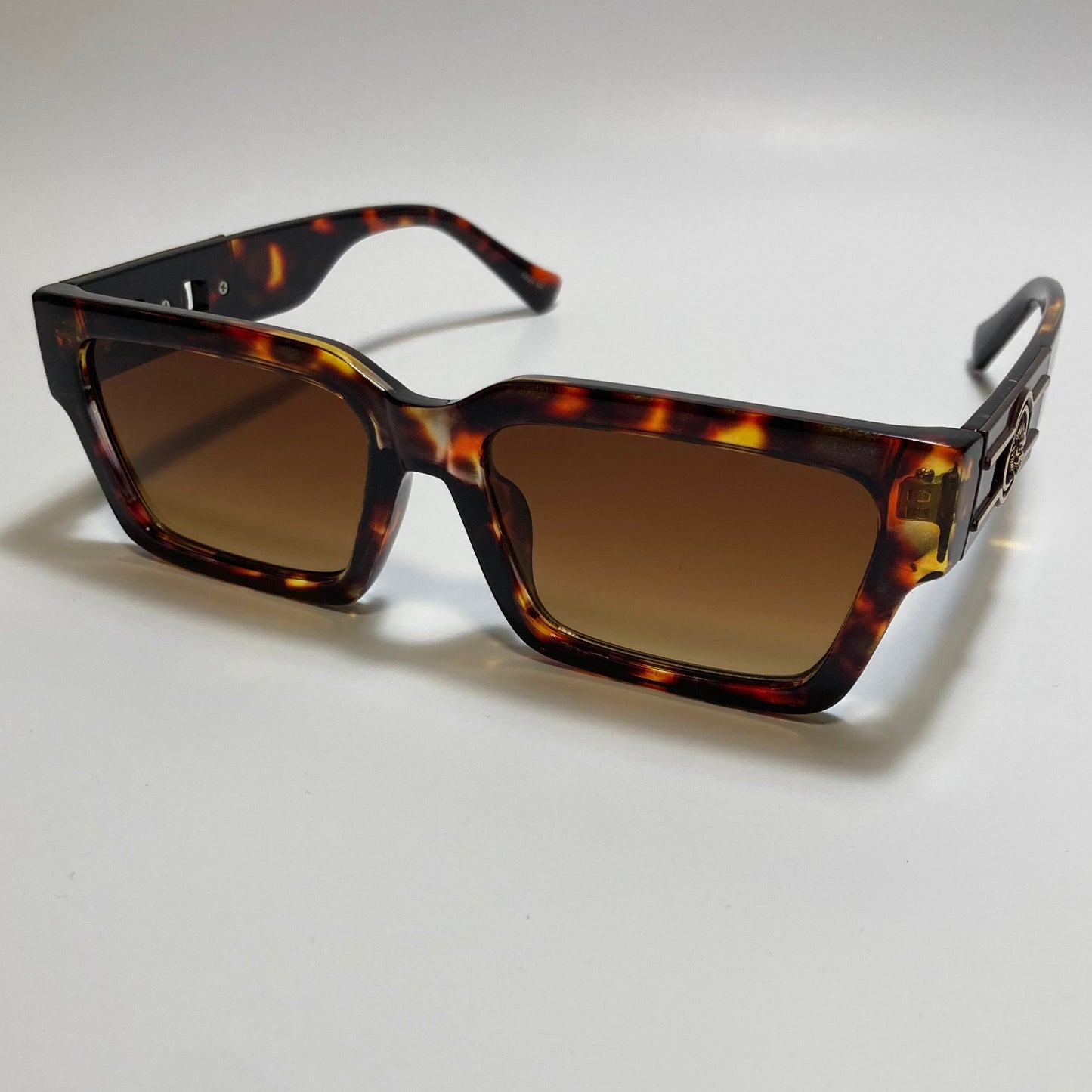 brown frame brown lens rectangle Y2K Sunglasses