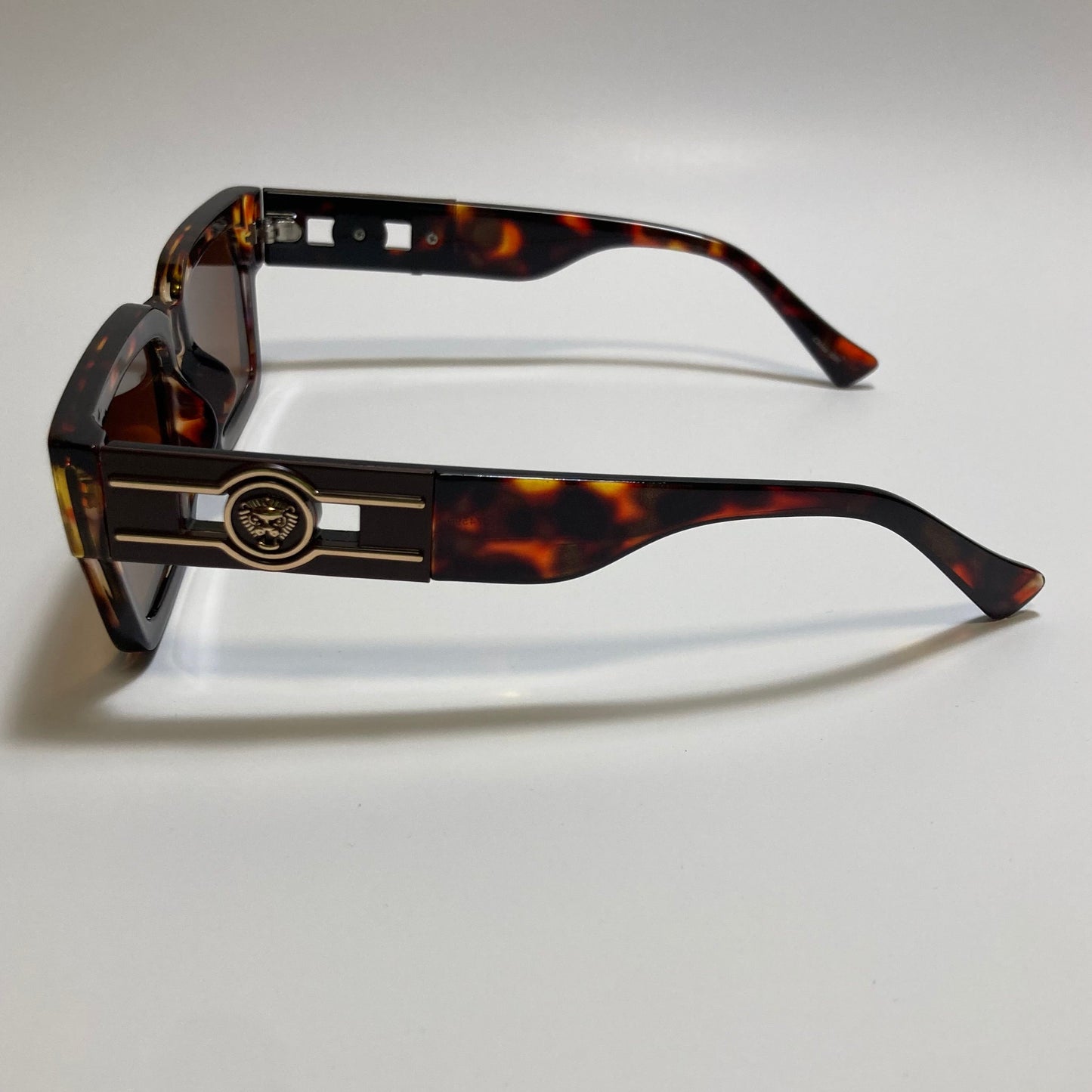 brown frame brown lens rectangle Y2K Sunglasses