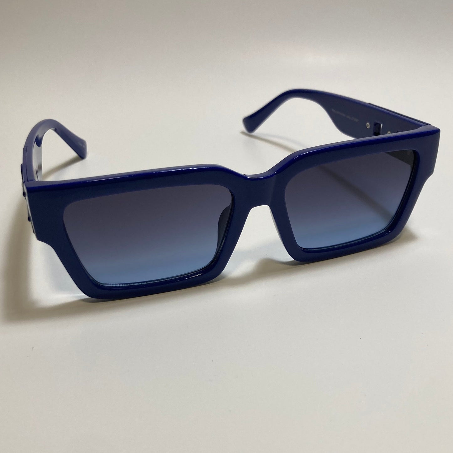 blue frame blue and gray lens rectangle Y2K Sunglasses