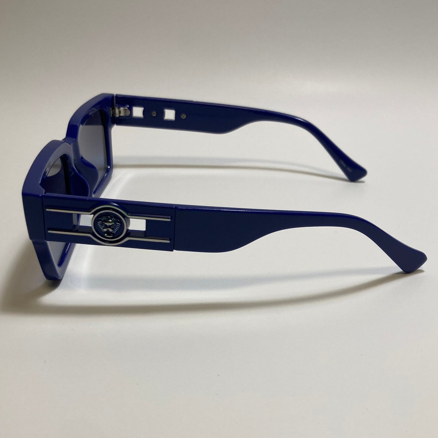 blue frame blue and gray lens rectangle Y2K Sunglasses