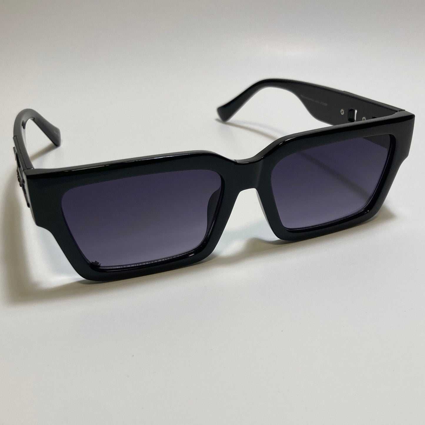 black frame gray lens rectangle Y2K Sunglasses