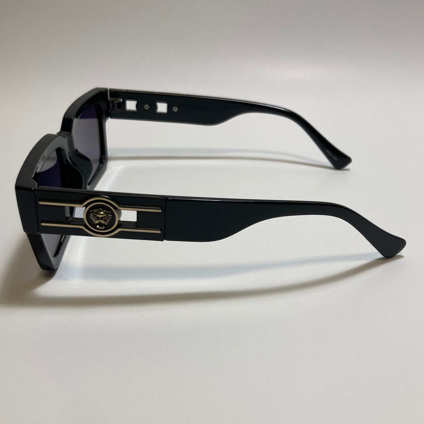 black frame gray lens rectangle Y2K Sunglasses
