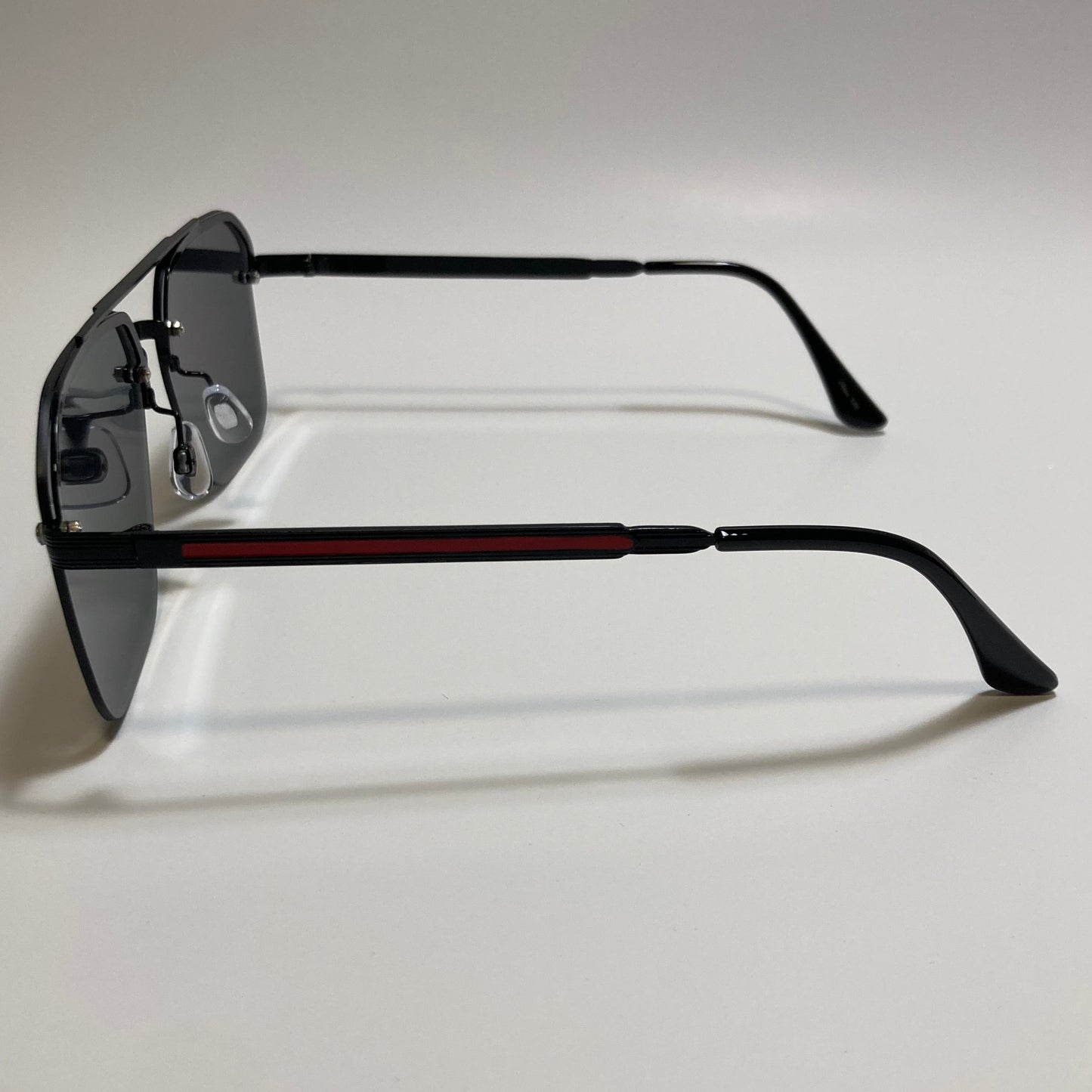 unisex black half rim aviator sunglasses