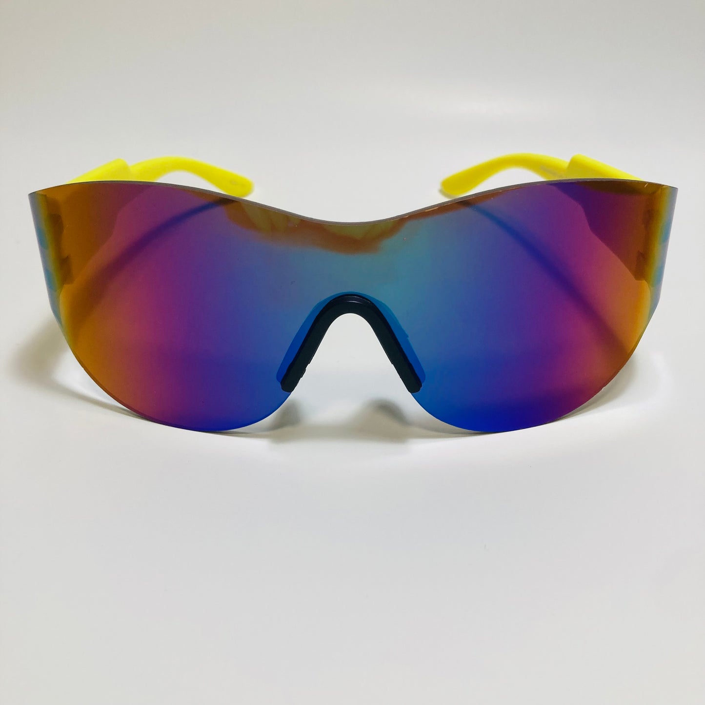 mens and womens mirrored blue and yellow running sunglasses