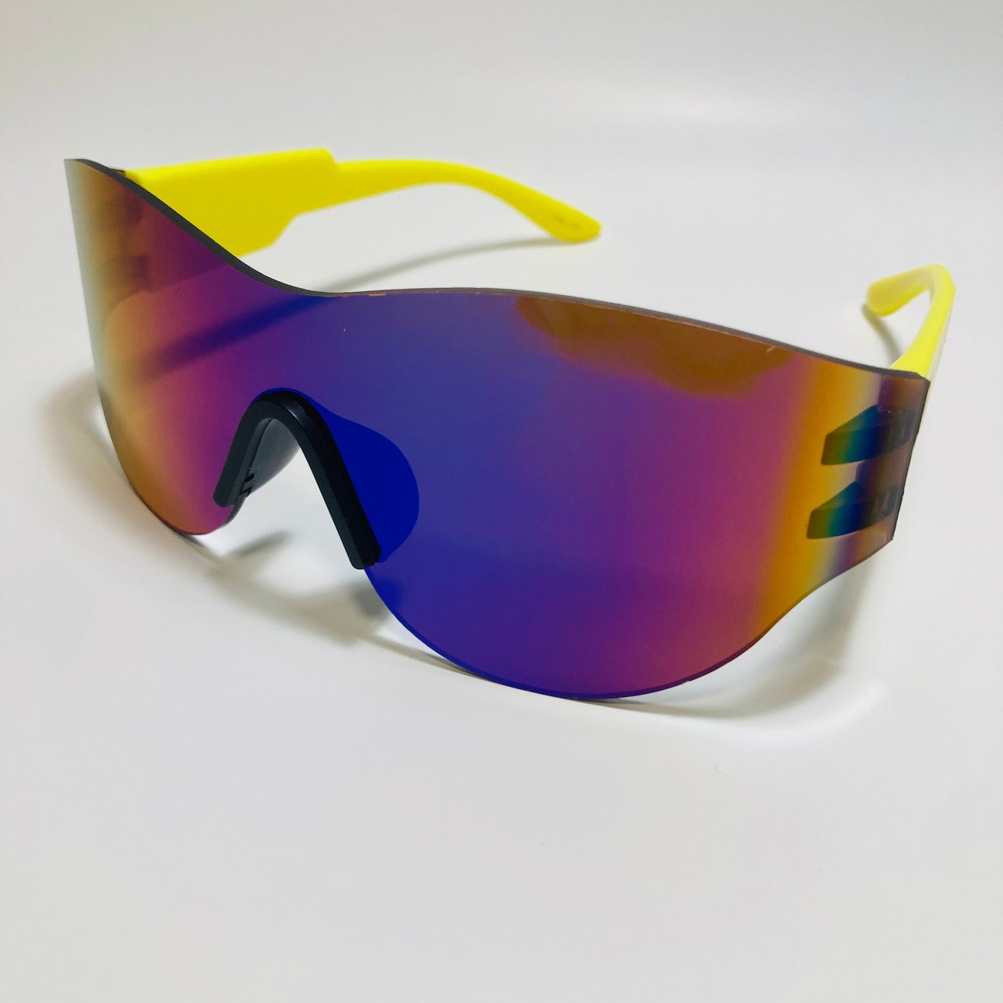 mens and womens mirrored blue and yellow running sunglasses