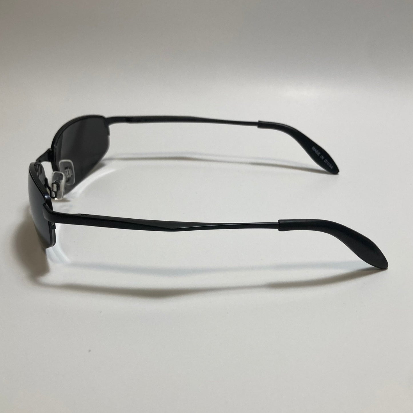 mens and womens black metal frame wrap y2k sunglasses