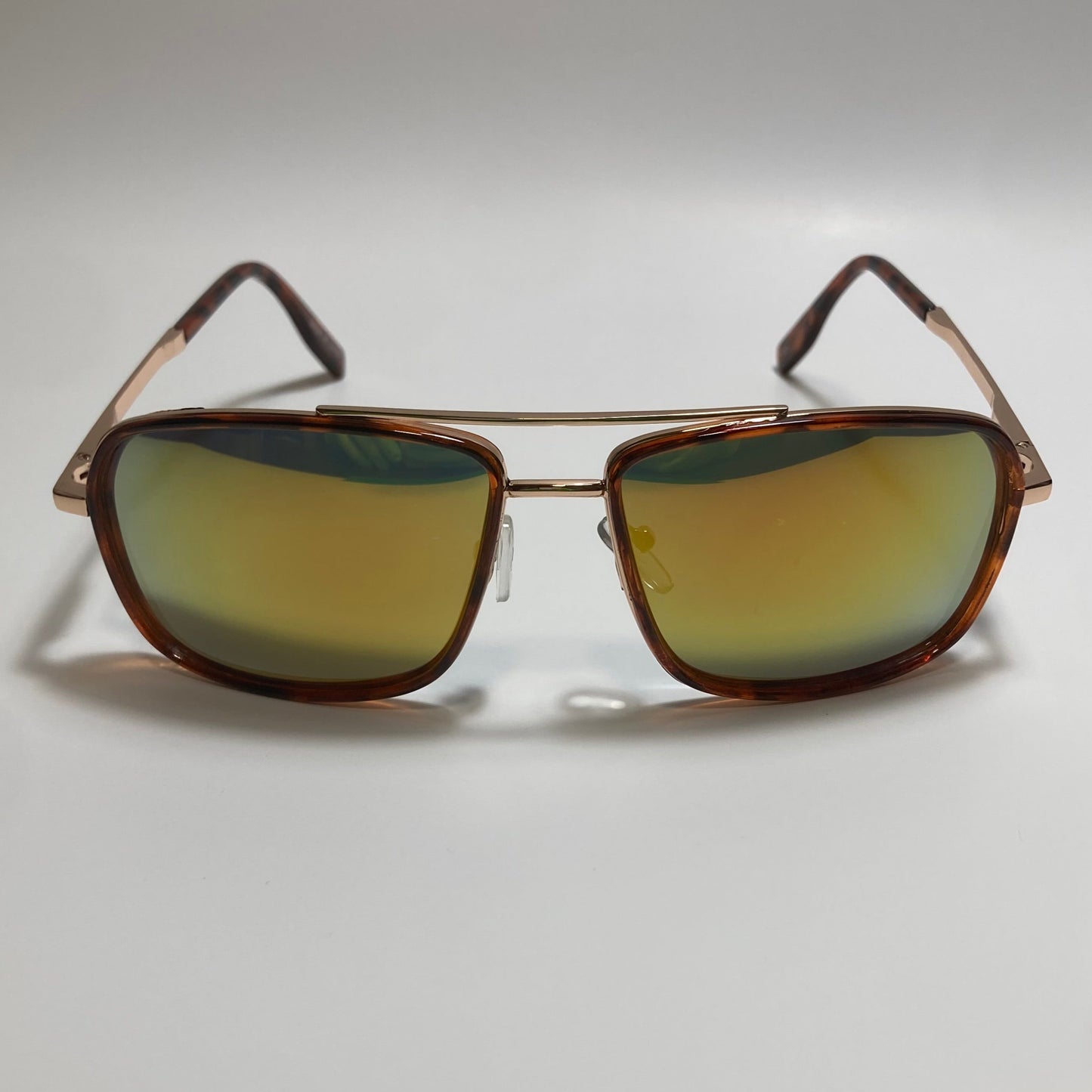 mens and womens gold orange and brown mirrored aviator sunglasses