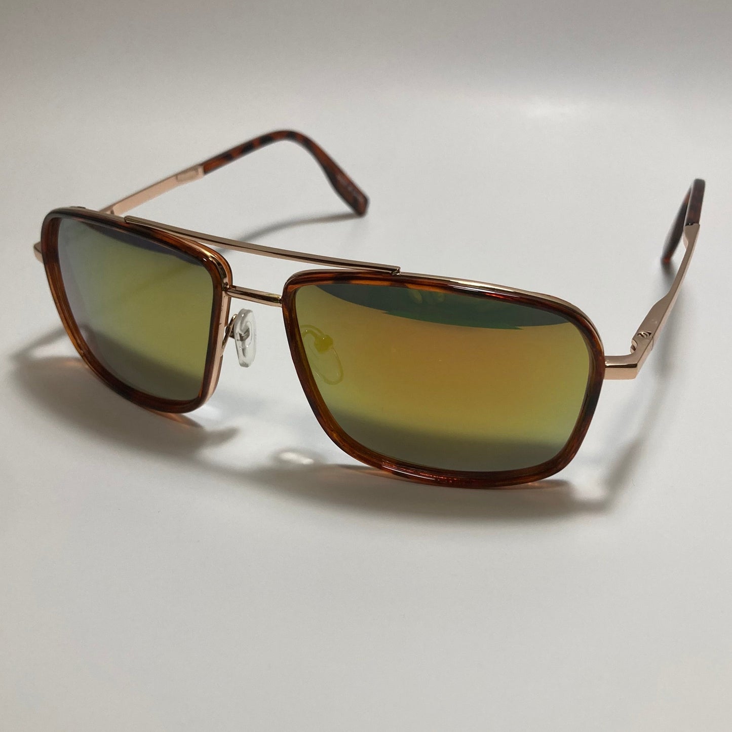 mens and womens gold orange and brown mirrored aviator sunglasses