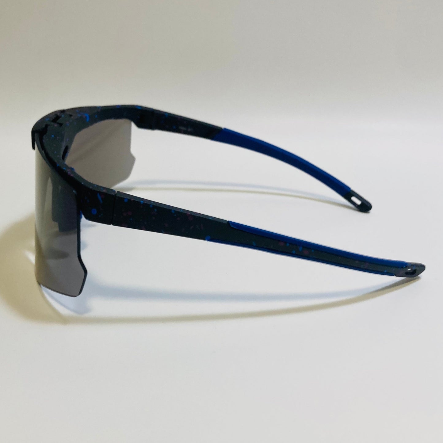 Black and blue Sport Sunglasses with Mirrored Blue Lenses
