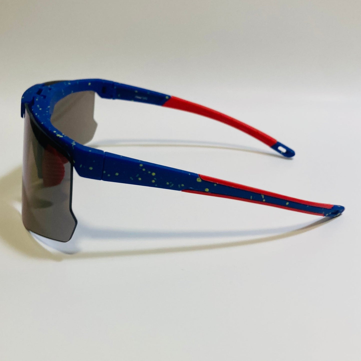 Red and Blue Sport Sunglasses with Mirrored Blue Lenses