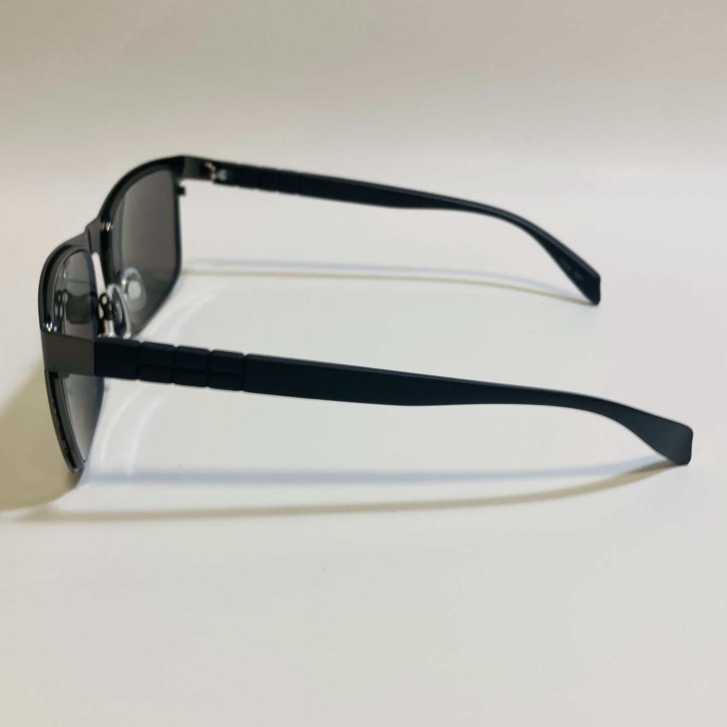 mens metal frame black and blue mirrored rectangular sunglasses