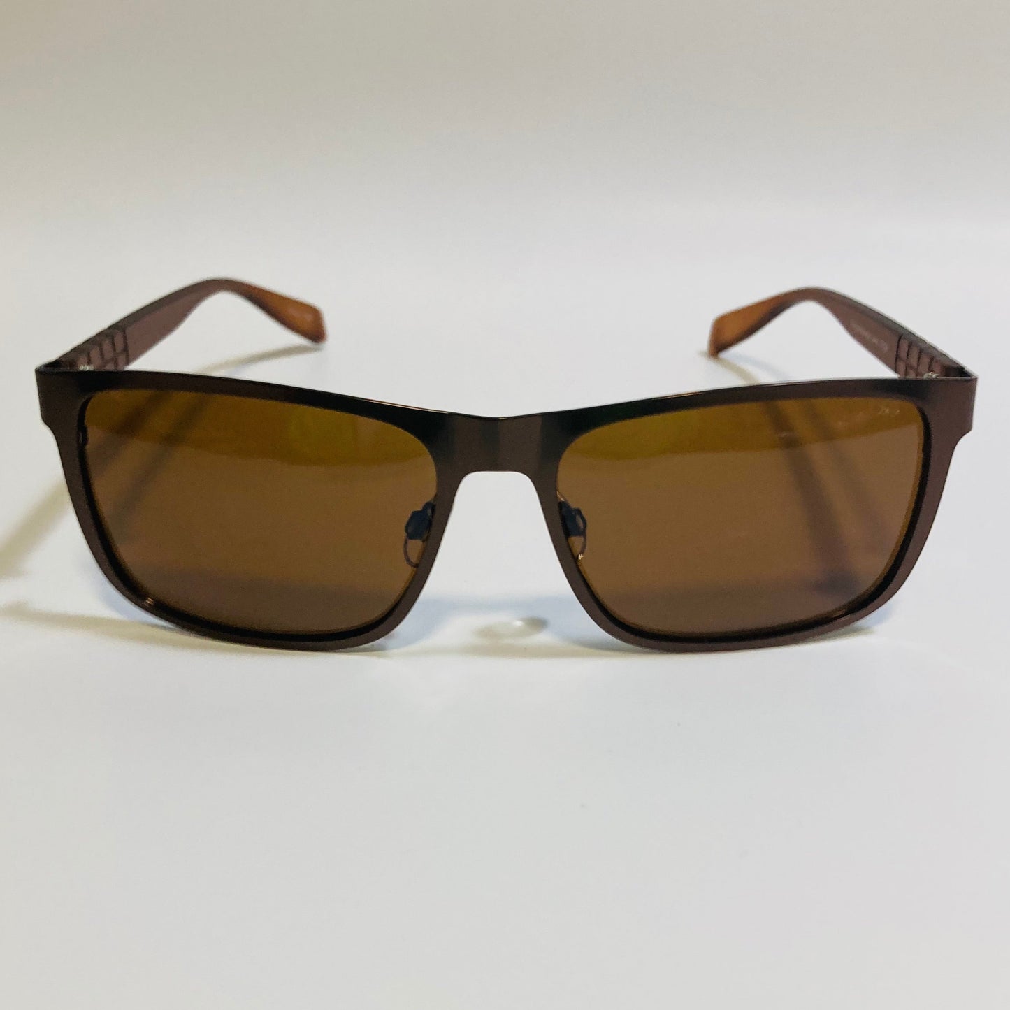 mens metal frame brown rectangular sunglasses