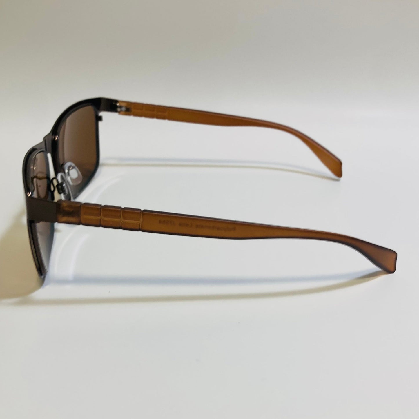 mens metal frame brown rectangular sunglasses