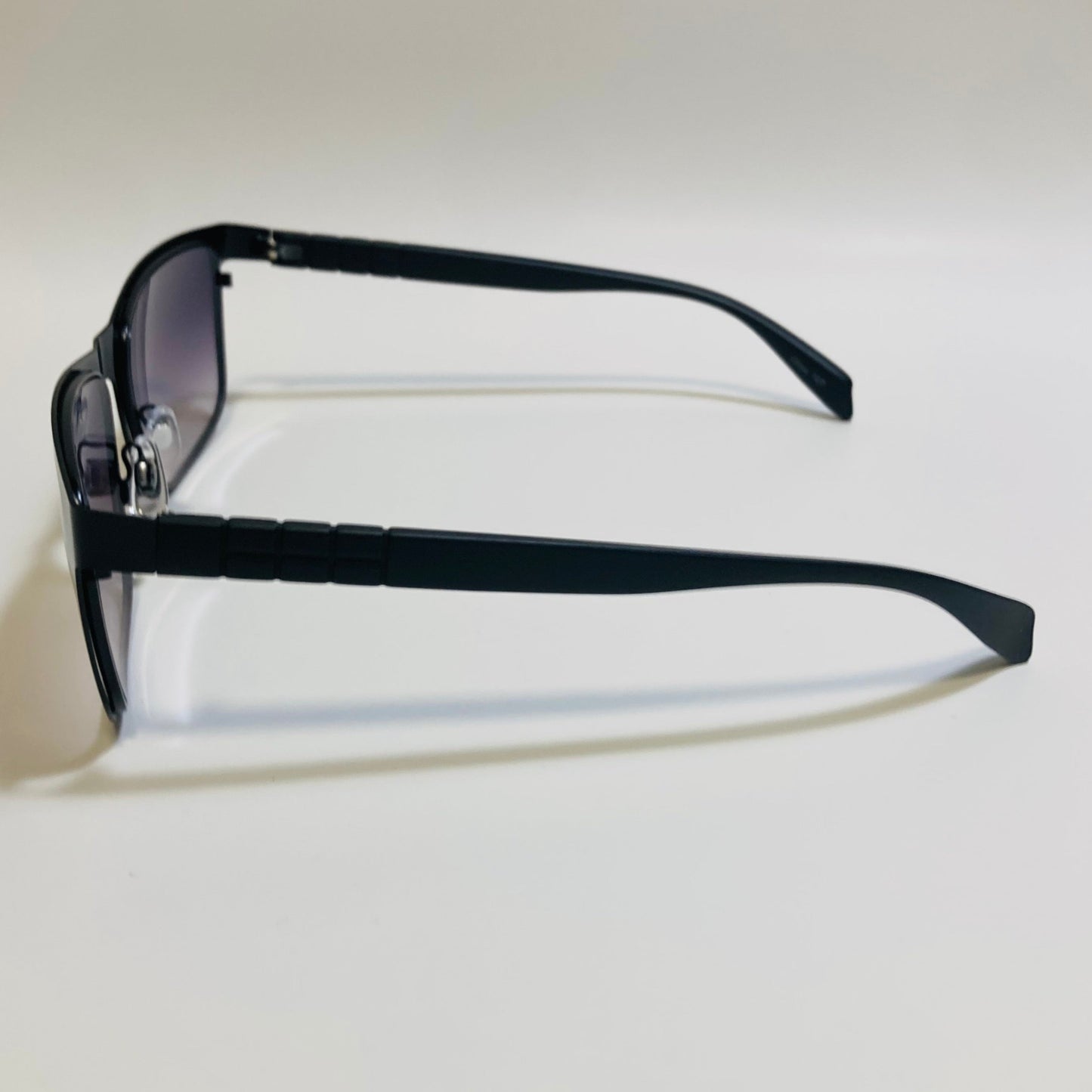 mens metal frame black rectangular sunglasses