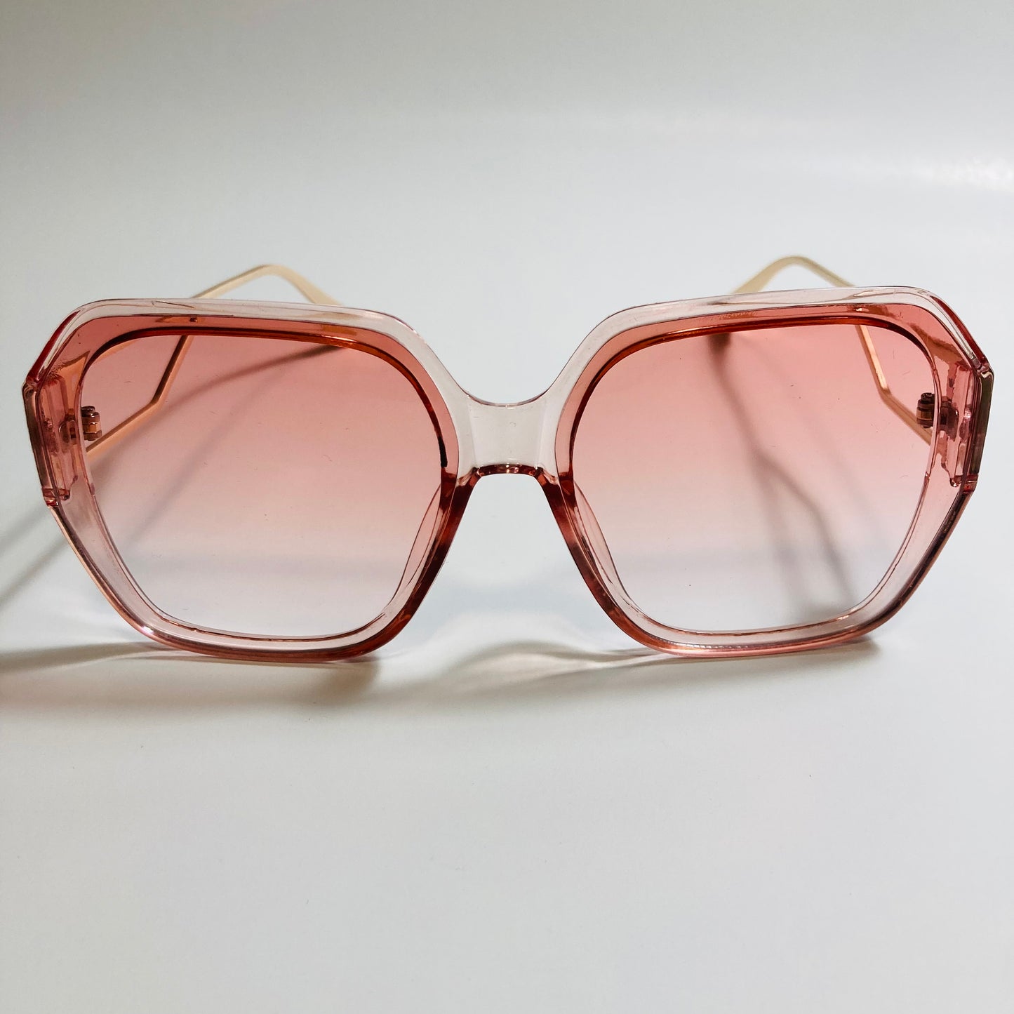 womens gold and pink oversize square sunglasses