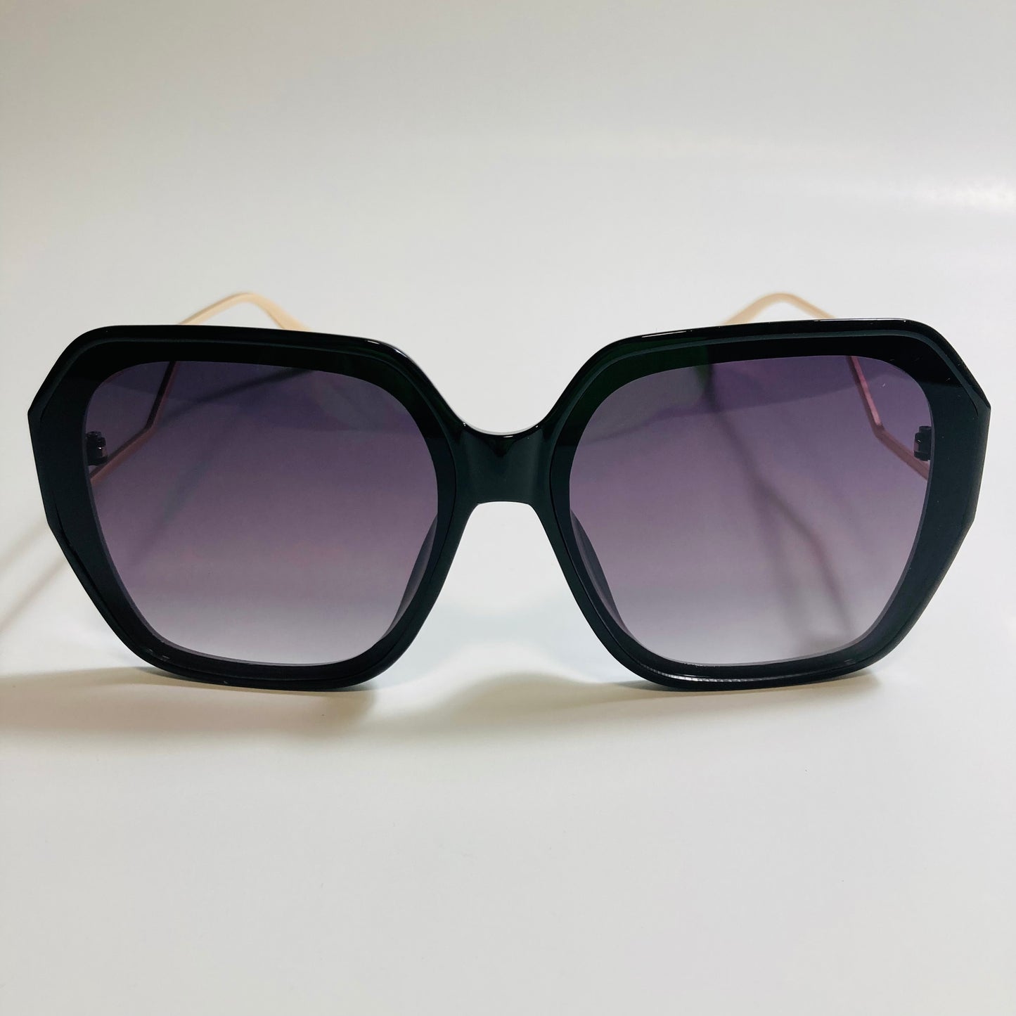 womens gold and black oversize square sunglasses