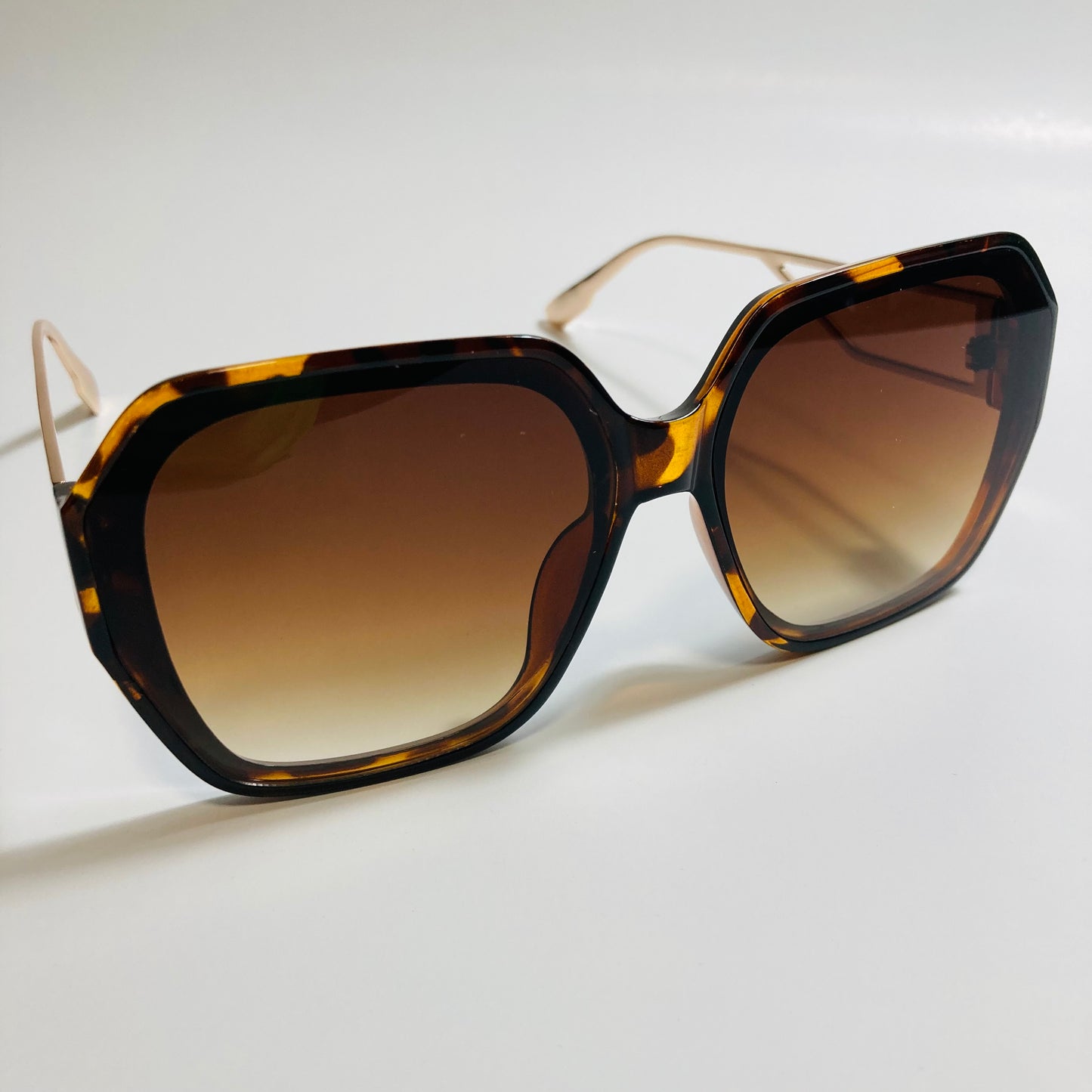 womens gold and brown oversize square sunglasses
