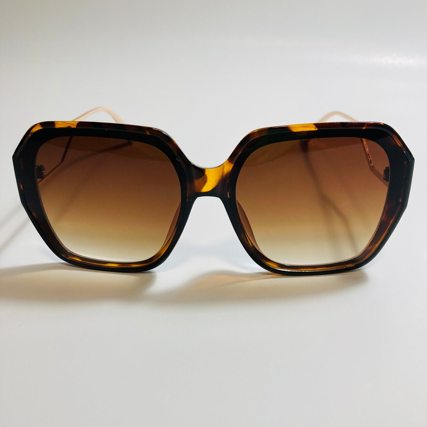 womens gold and brown oversize square sunglasses