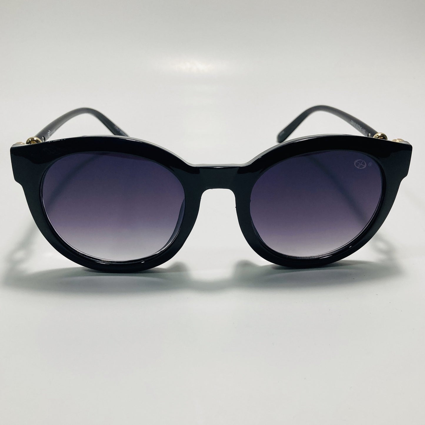 womens black round sunglasses with black lenses