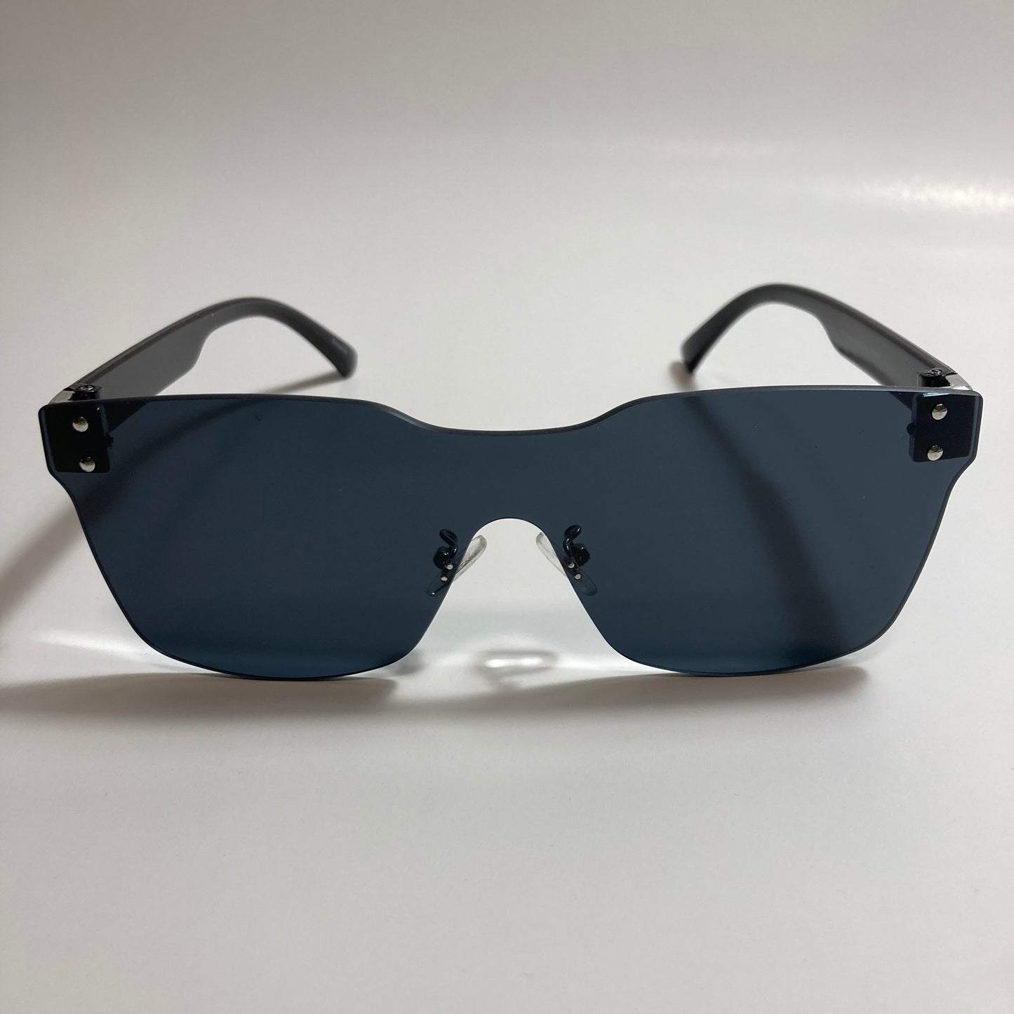 black rimless square womens sunglasses