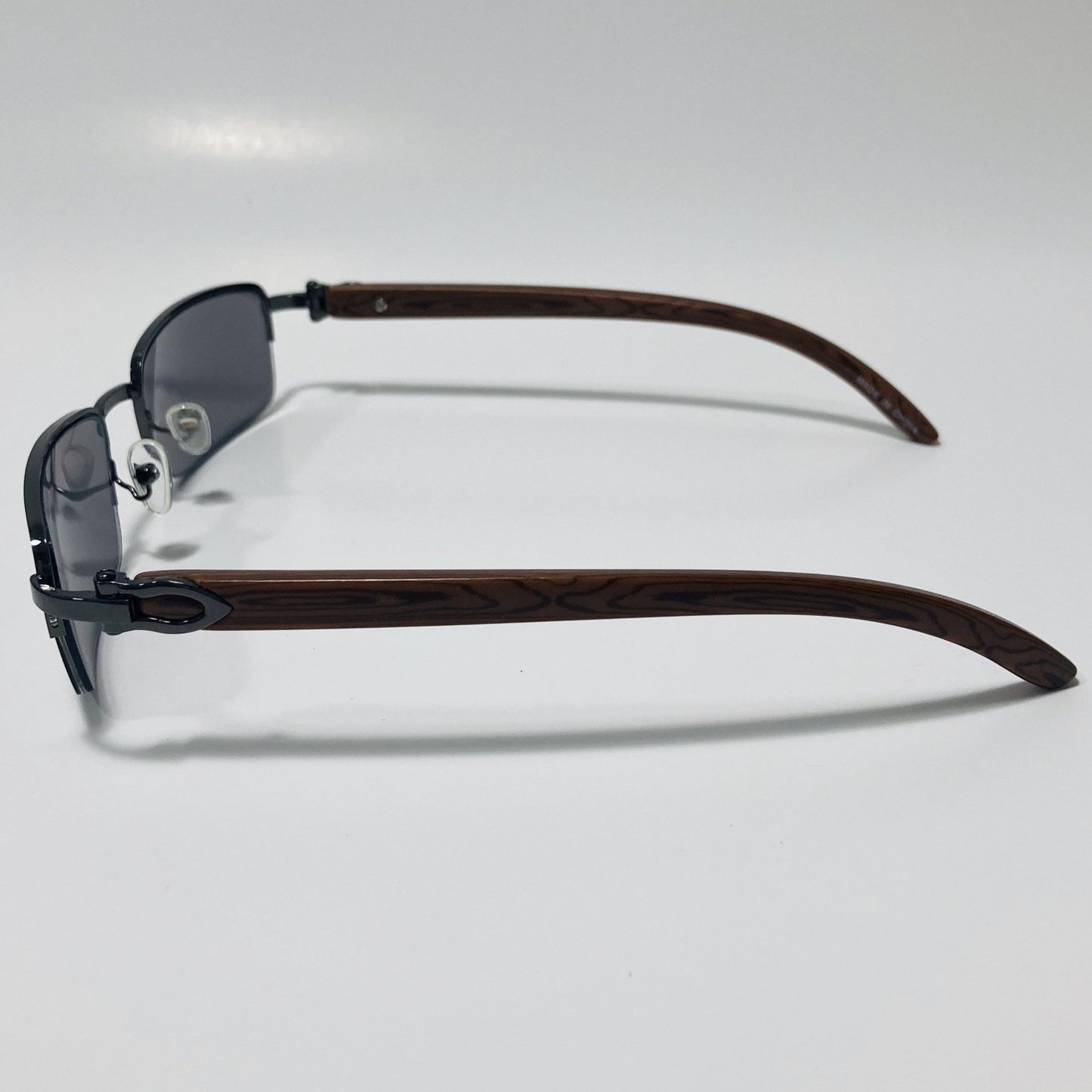 black Mens and womens metal square sunglasses half rim