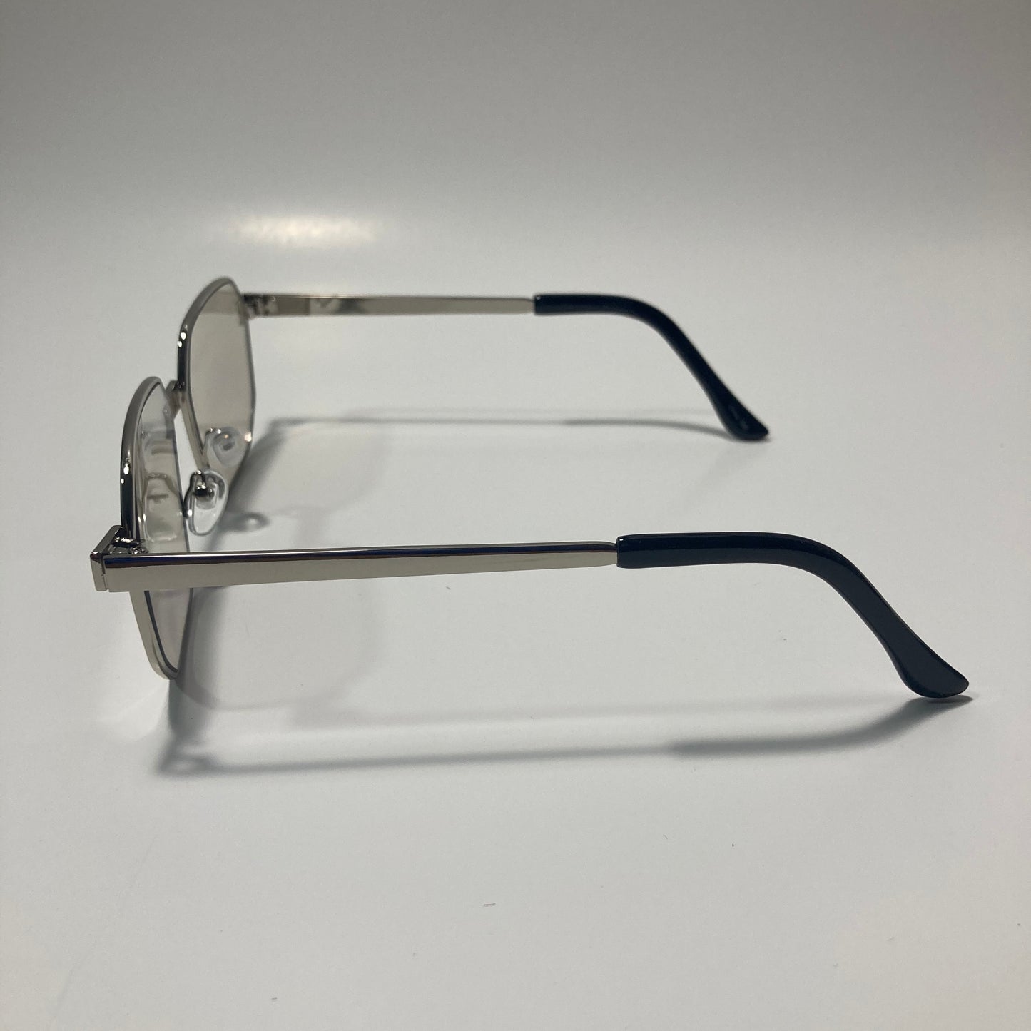 mens and womens silver and gray square sunglasses
