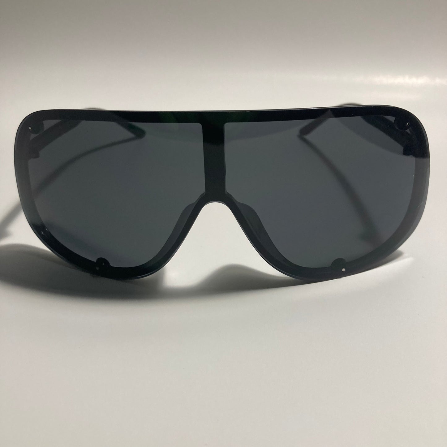 mens and womens black shield sunglasses