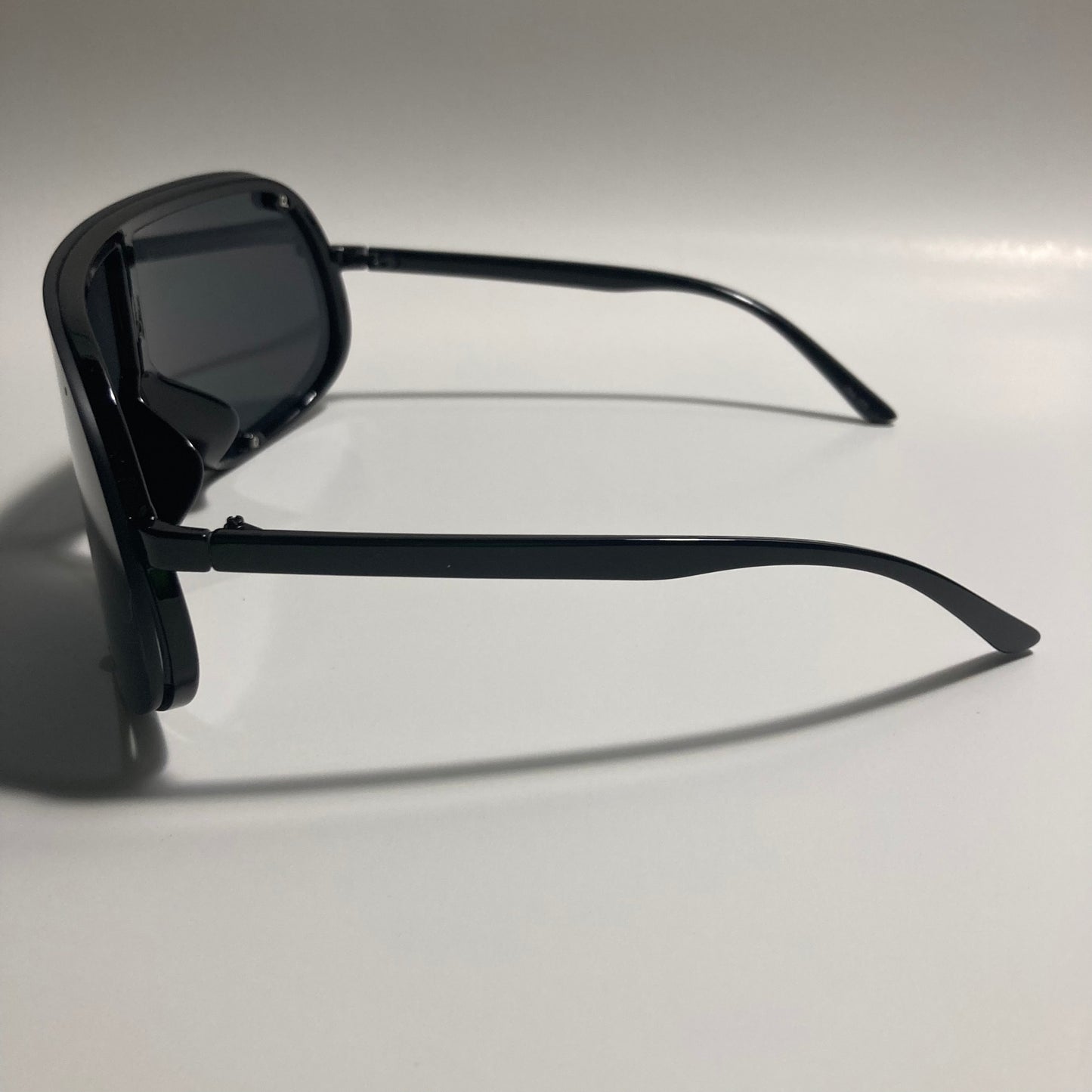 mens and womens black shield sunglasses