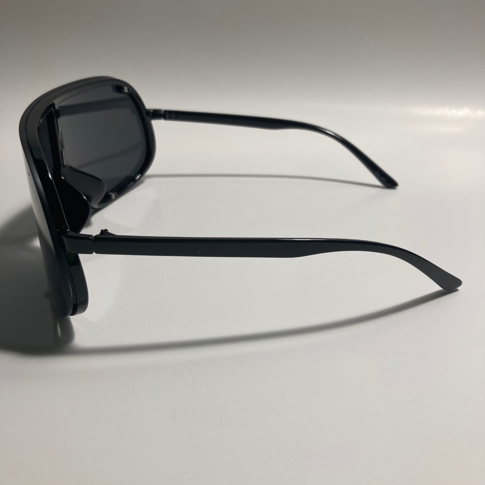 mens and womens black shield sunglasses