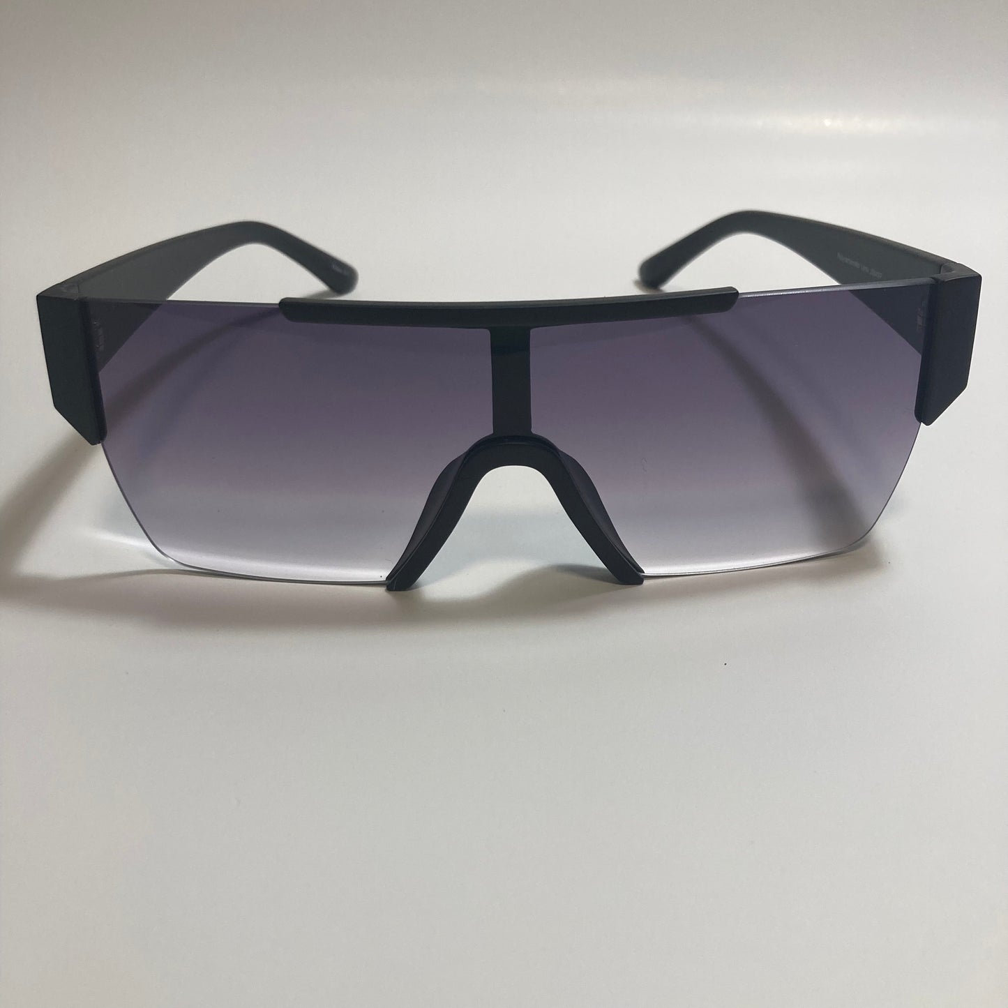 womens and mens black half rim square sunglasses