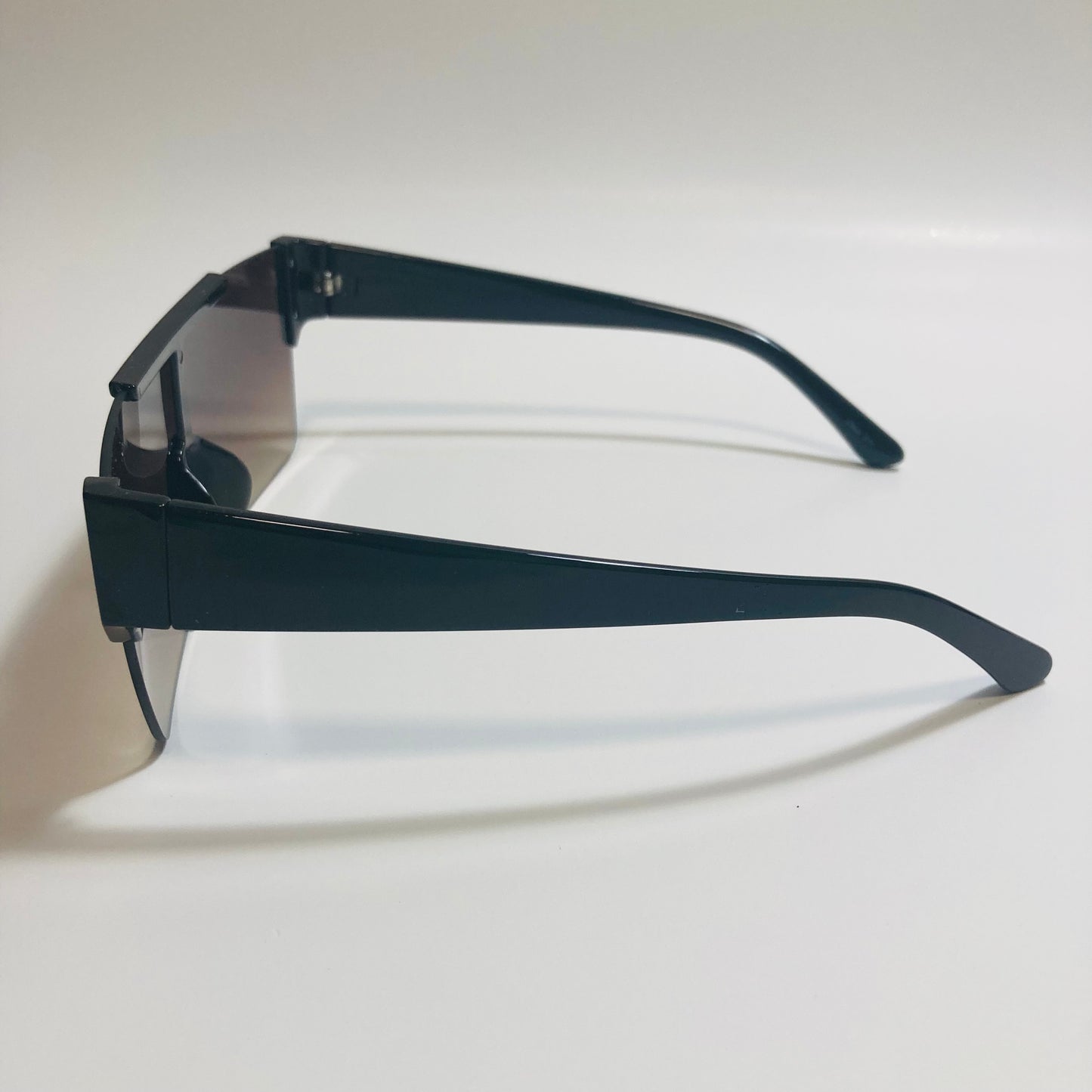womens and mens black and brown half rim square sunglasses