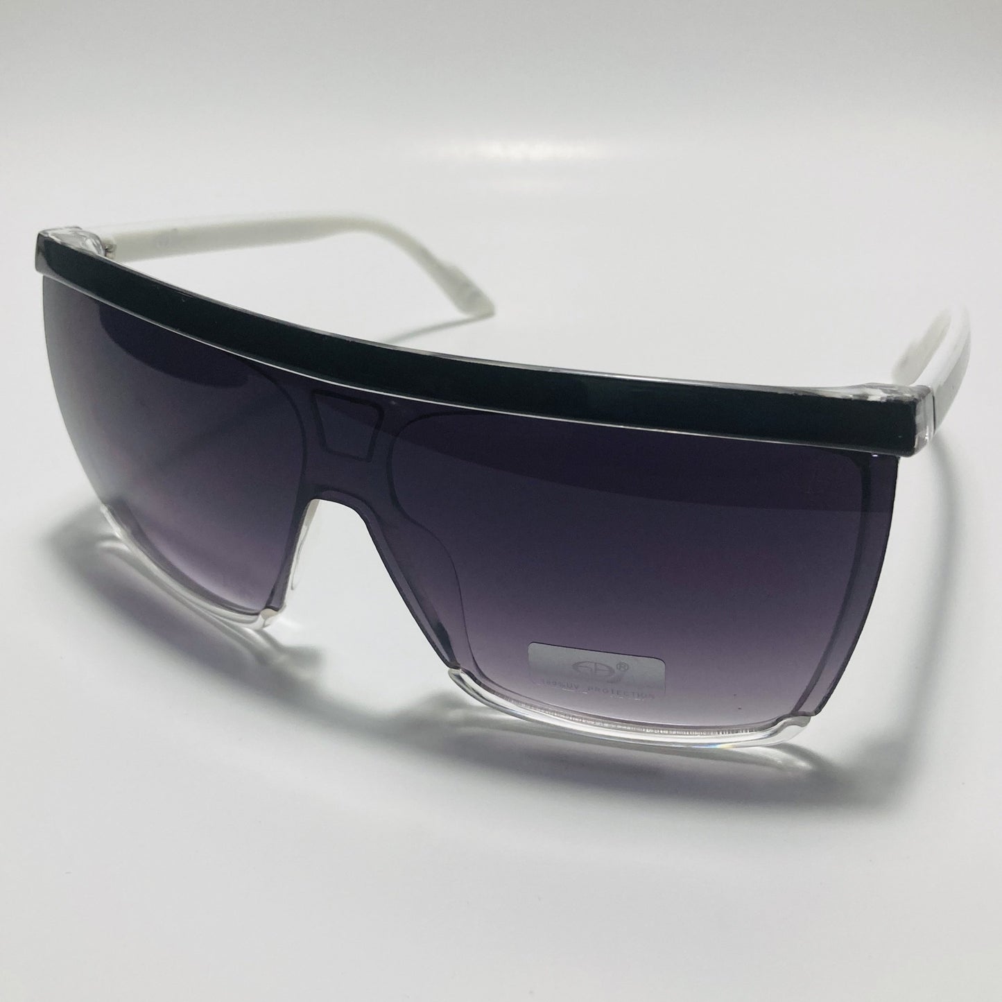 mens and womens white and black shield sunglasses