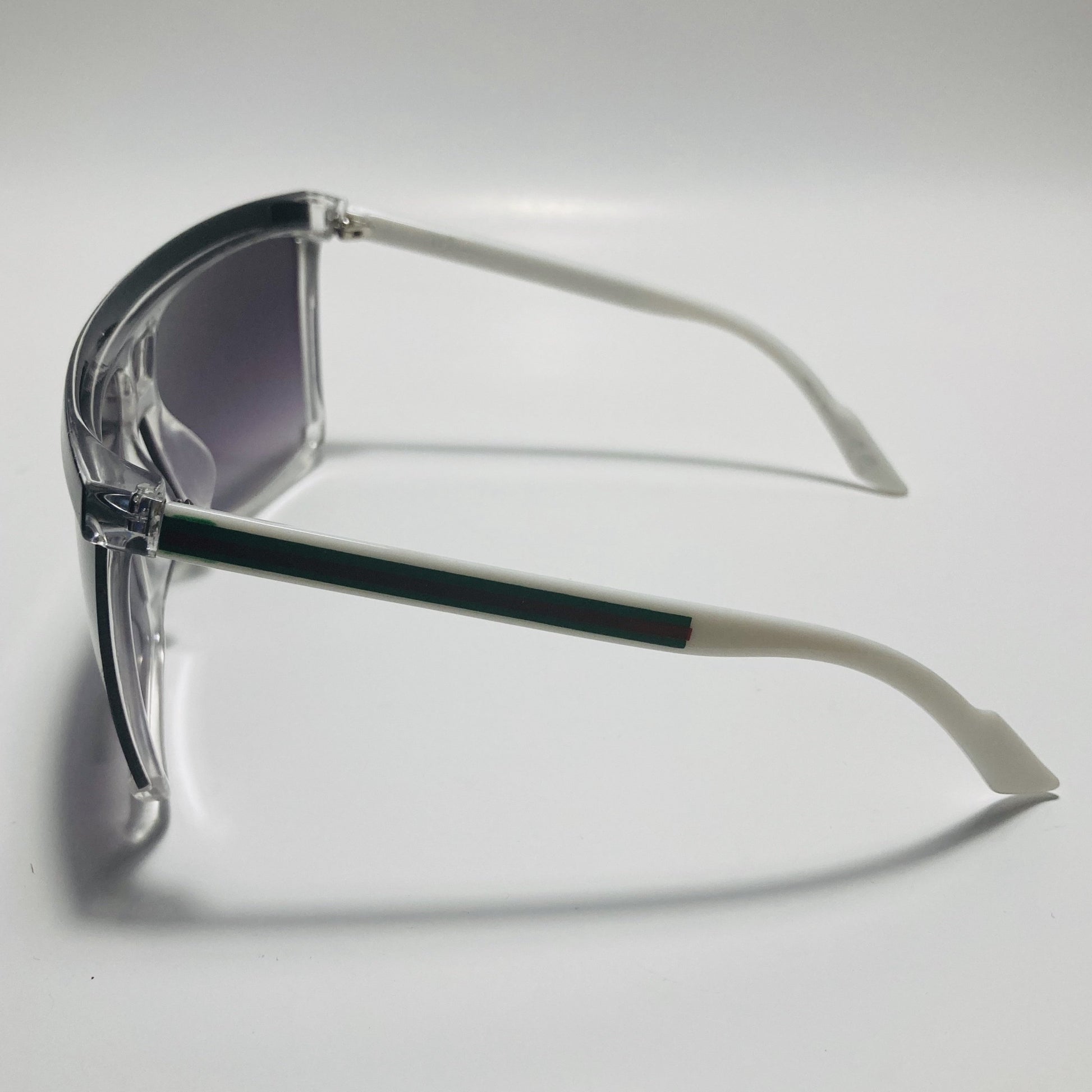 mens and womens white and black shield sunglasses