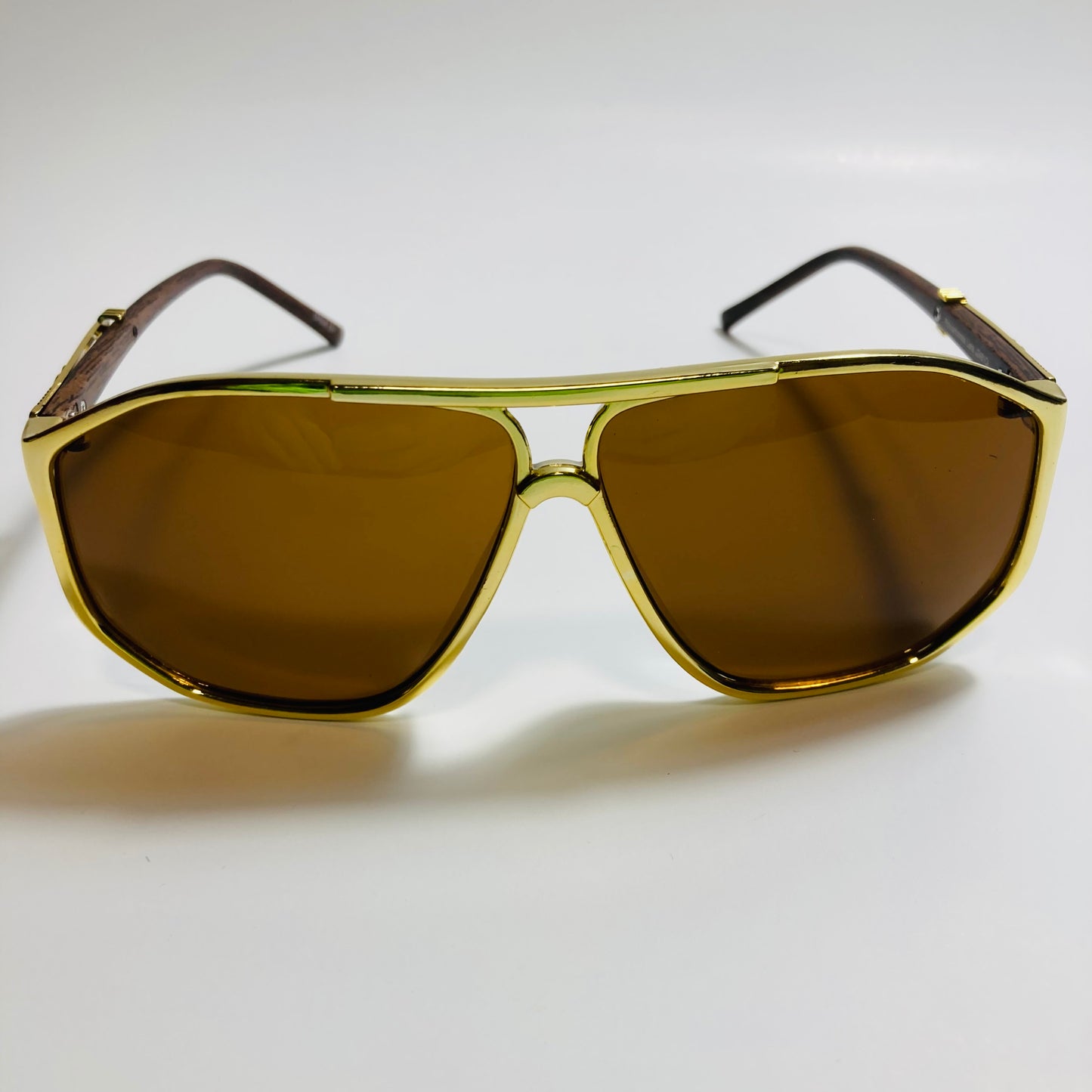 mens gold and brown aviator sunglasses