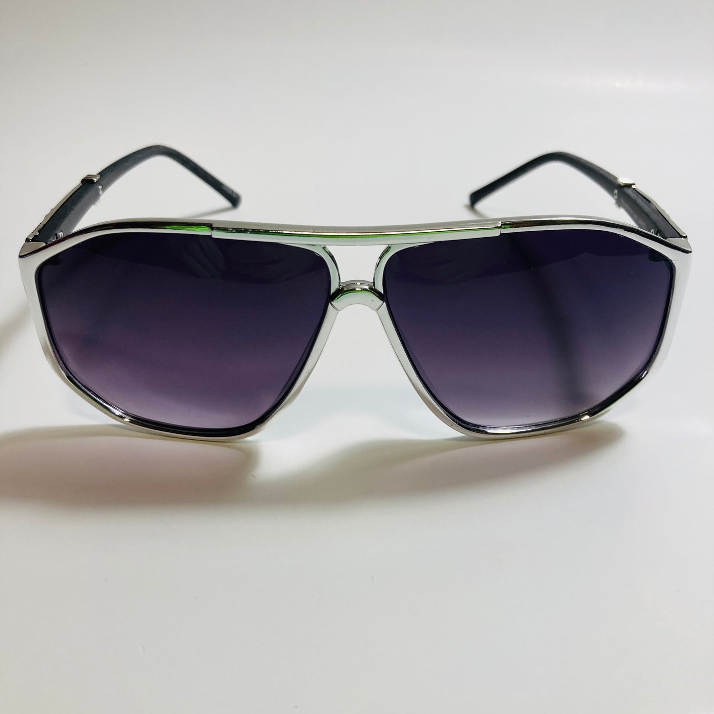 mens silver and black aviator sunglasses