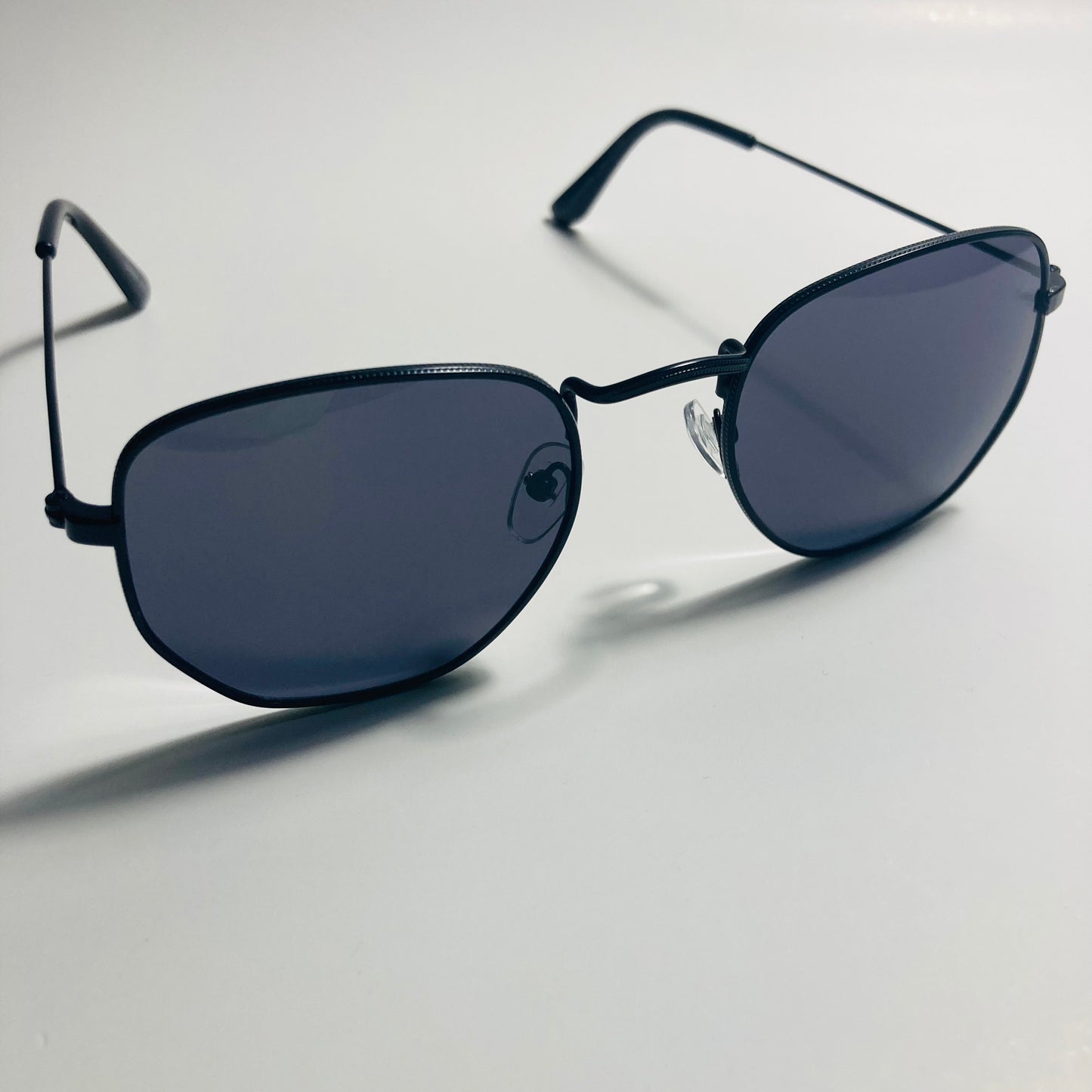 mens and womens black square sunglasses