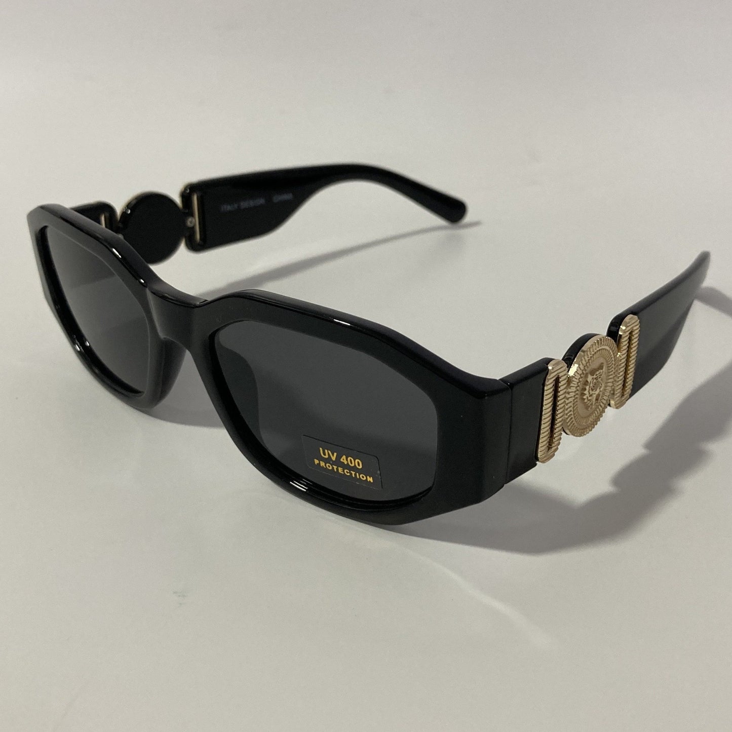 mens and womens black and gold biggie sunglasses